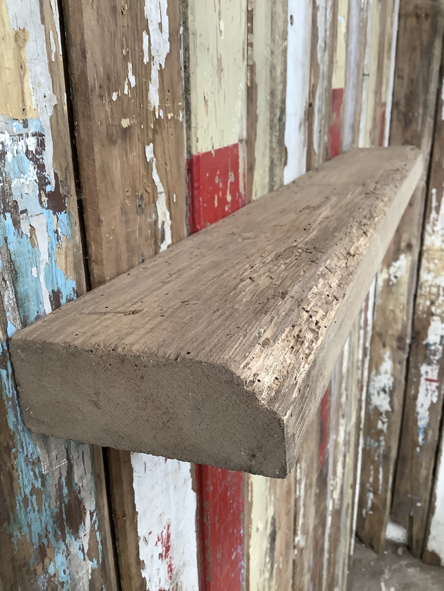 2'7"L Reclaimed Rustic Solid English Oak Floating Shelf Plank
