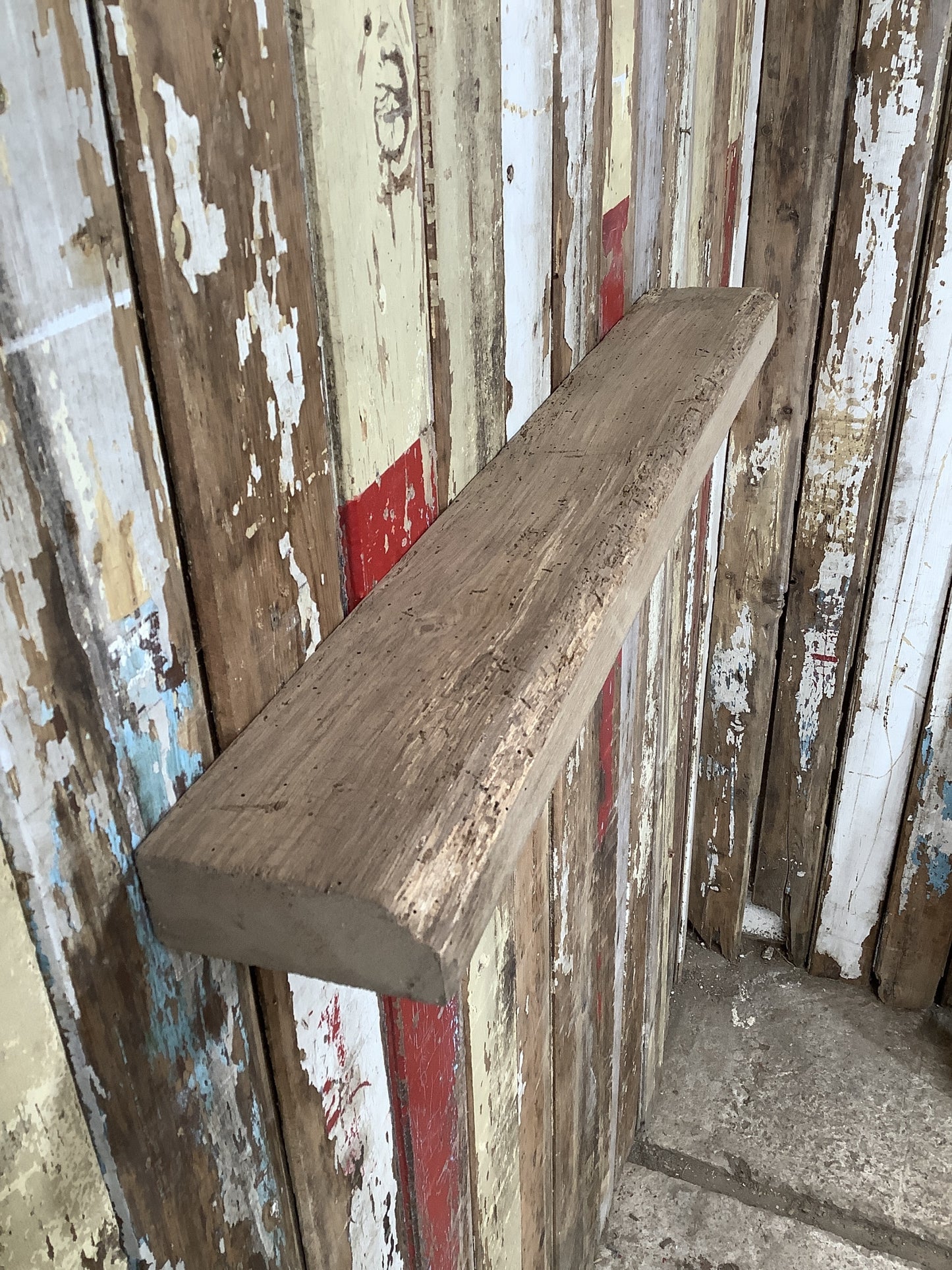 2'7"L Reclaimed Rustic Solid English Oak Floating Shelf Plank