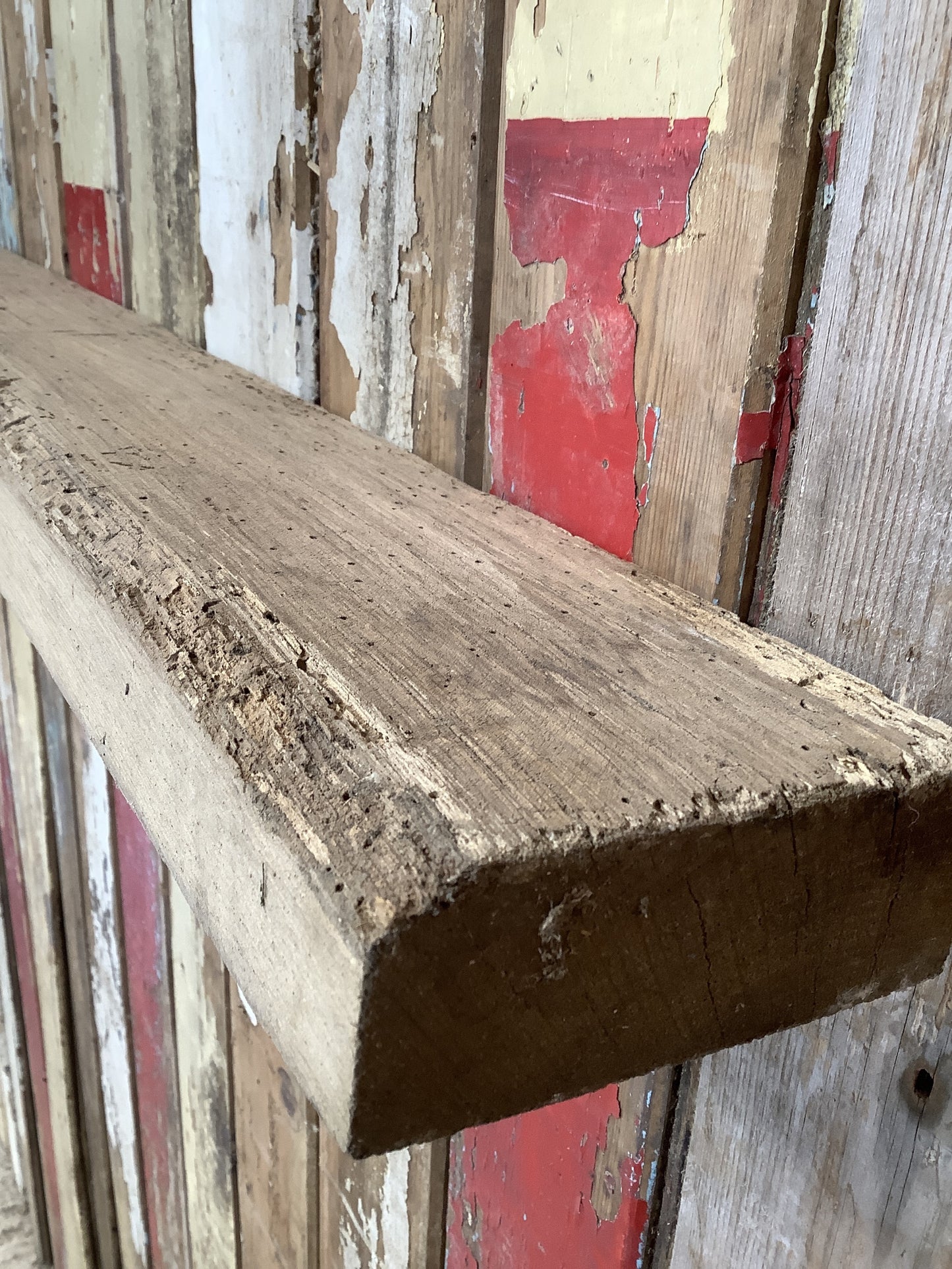 2'7"L Reclaimed Rustic Solid English Oak Floating Shelf Plank