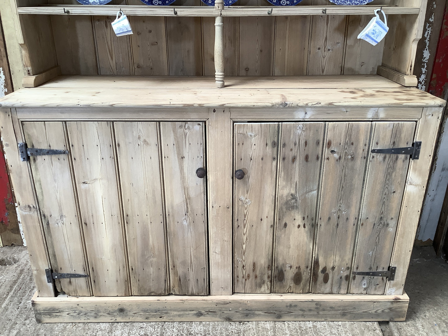 Rustic Old Country Pine Welsh Kitchen Dresser 6'6"High x 5'3" Wide