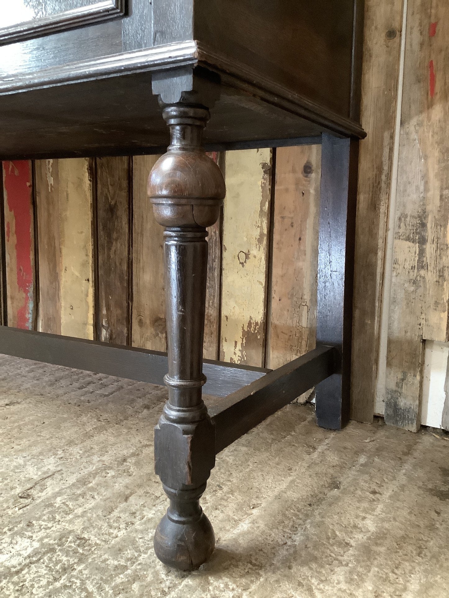 Beautiful Dark Solid Oak Dresser With Brass Handles 6'6"H 5'1"x W