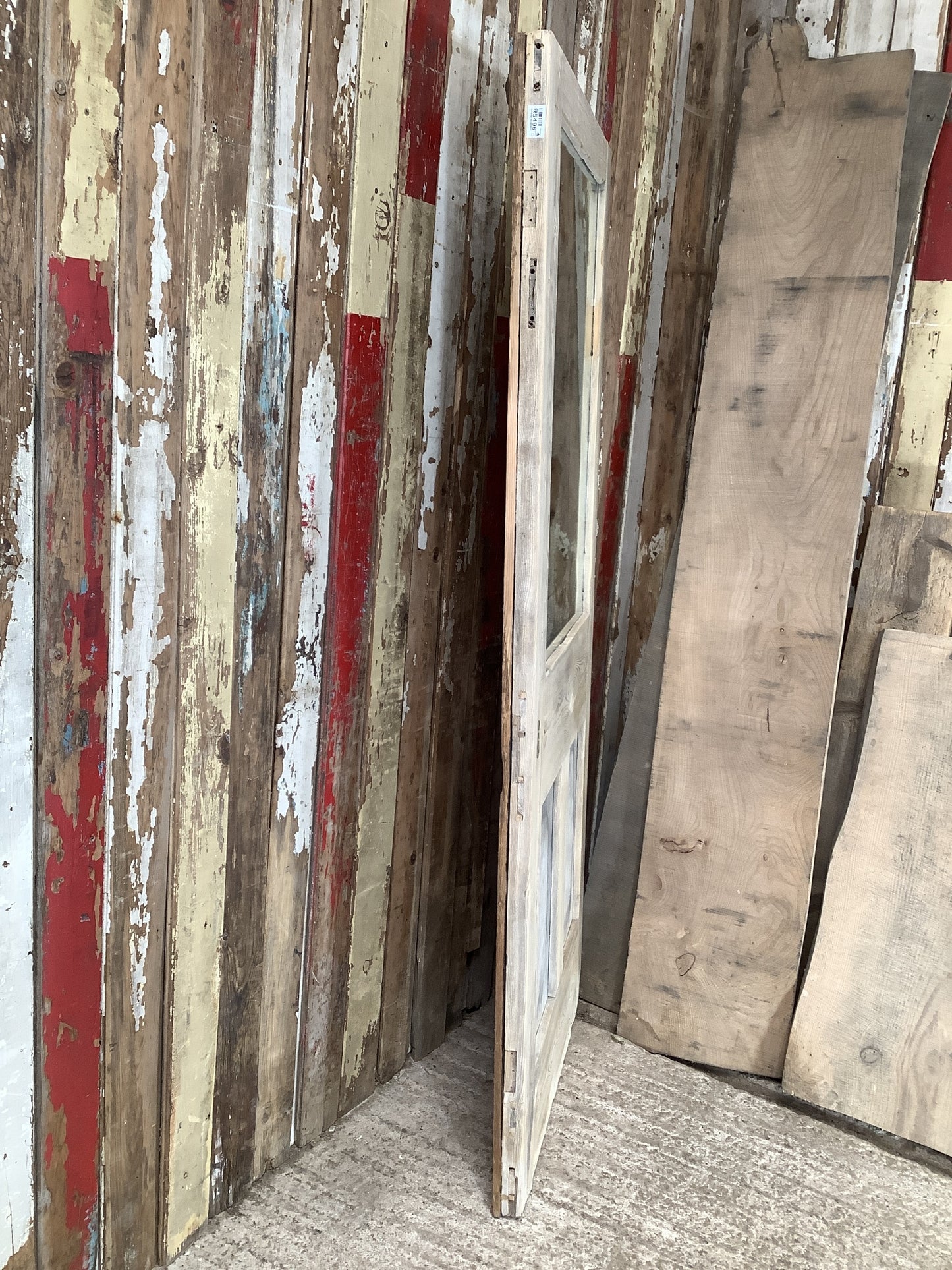 Old Pine Reclaimed Weathered Wooden Frame Garden Mirror 6'0"H 2'6"x W