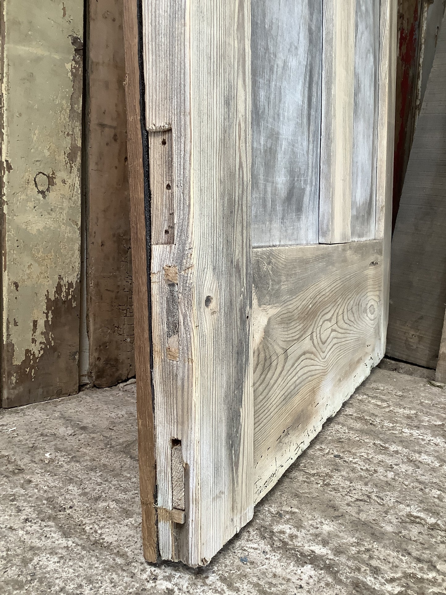 Old Pine Reclaimed Weathered Wooden Frame Garden Mirror 6'0"H 2'6"x W