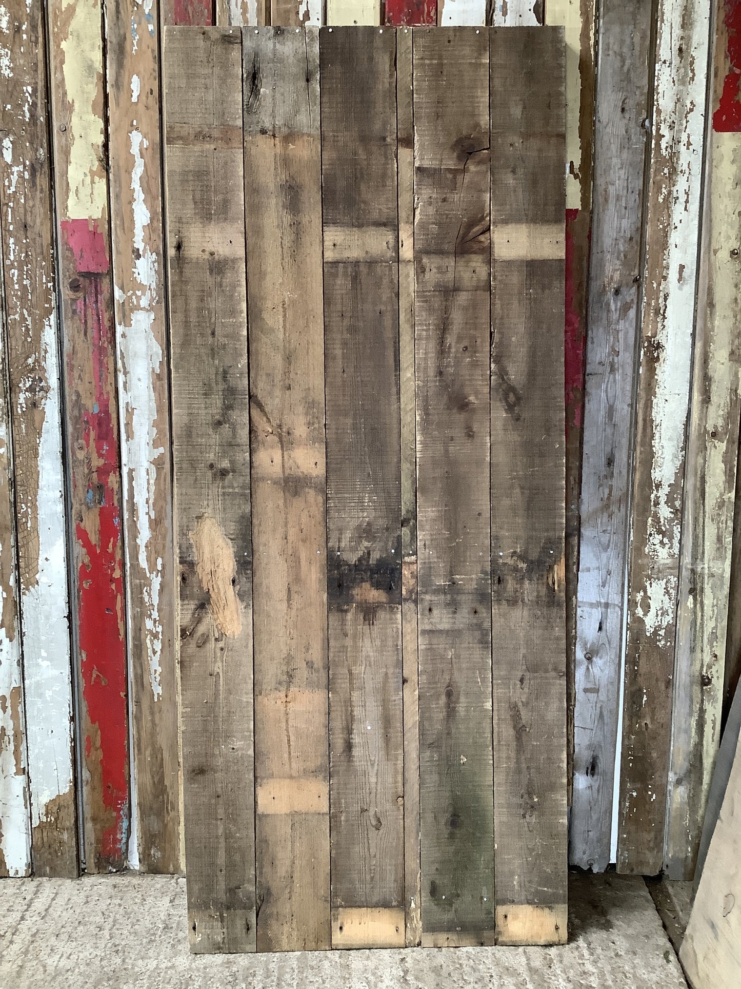 Old Pine Reclaimed Weathered Wooden Frame Garden Mirror 6'0"H 2'6"x W