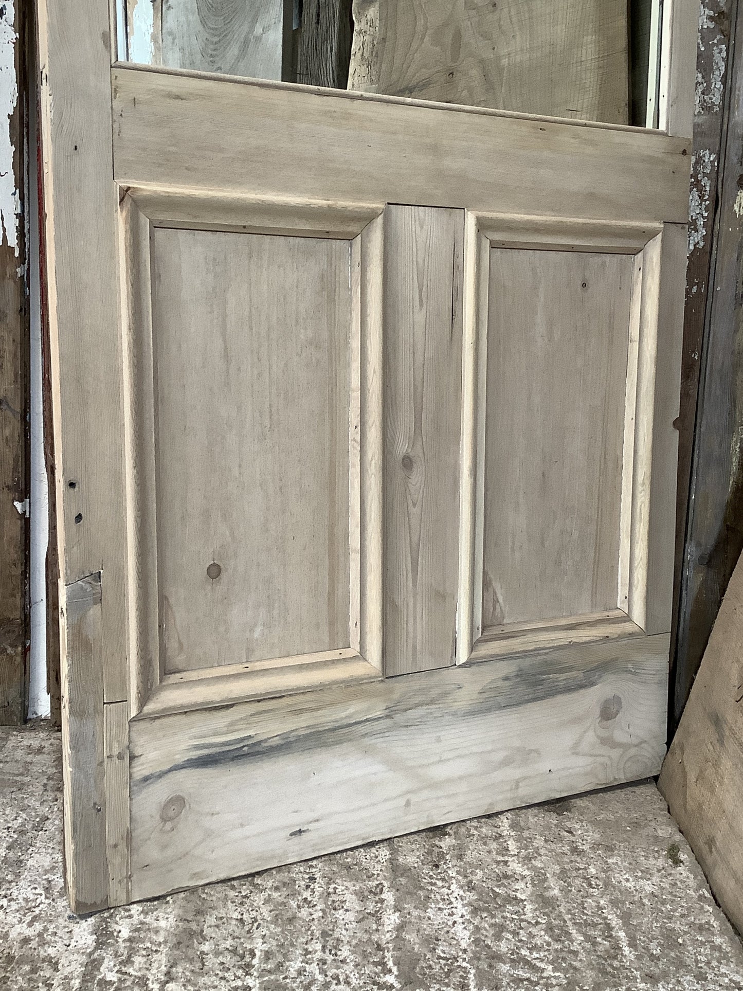 Old Pine Reclaimed Weathered Wooden Frame Garden Mirror 5'6"H 2'3"x W