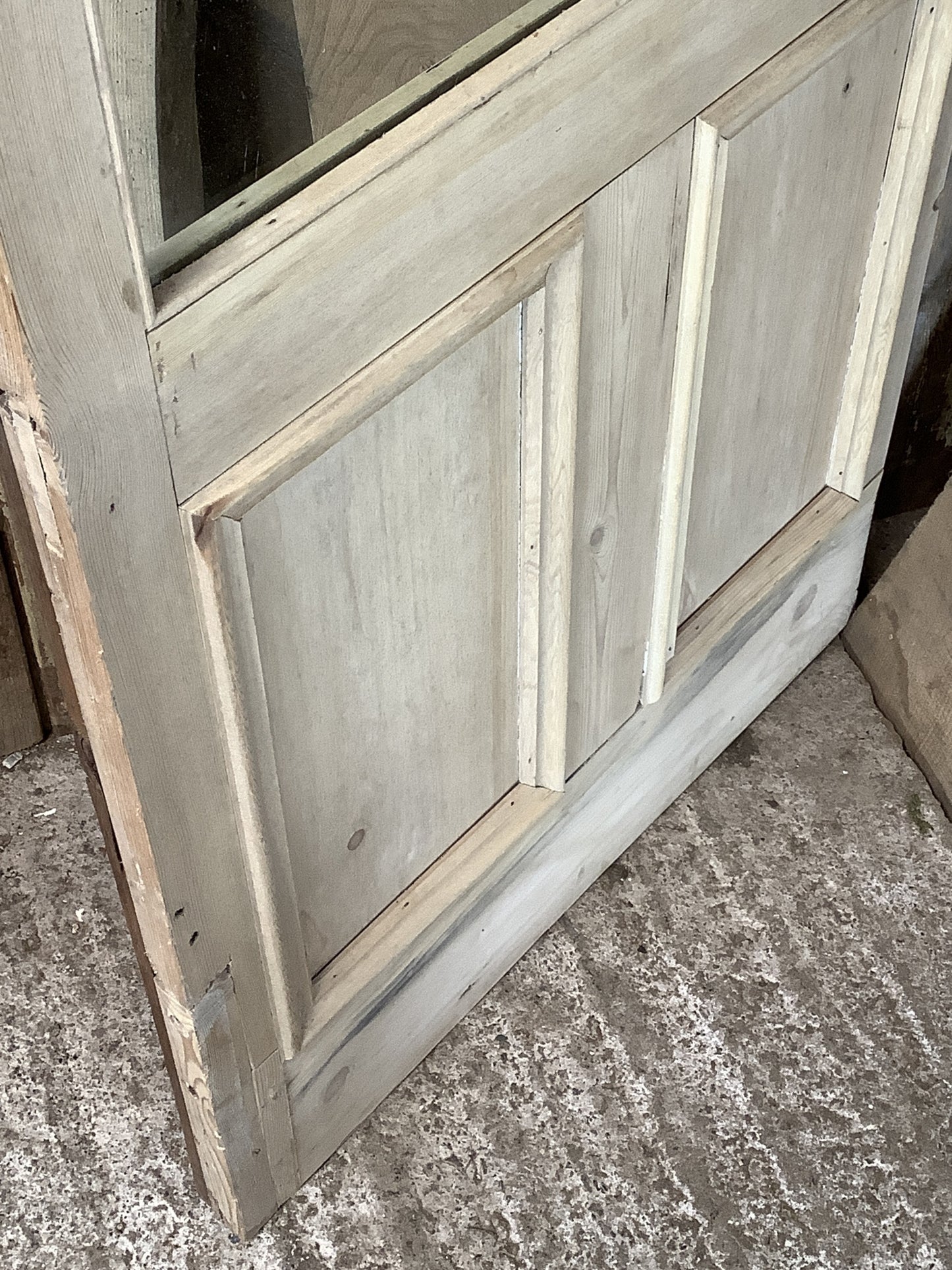 Old Pine Reclaimed Weathered Wooden Frame Garden Mirror 5'6"H 2'3"x W