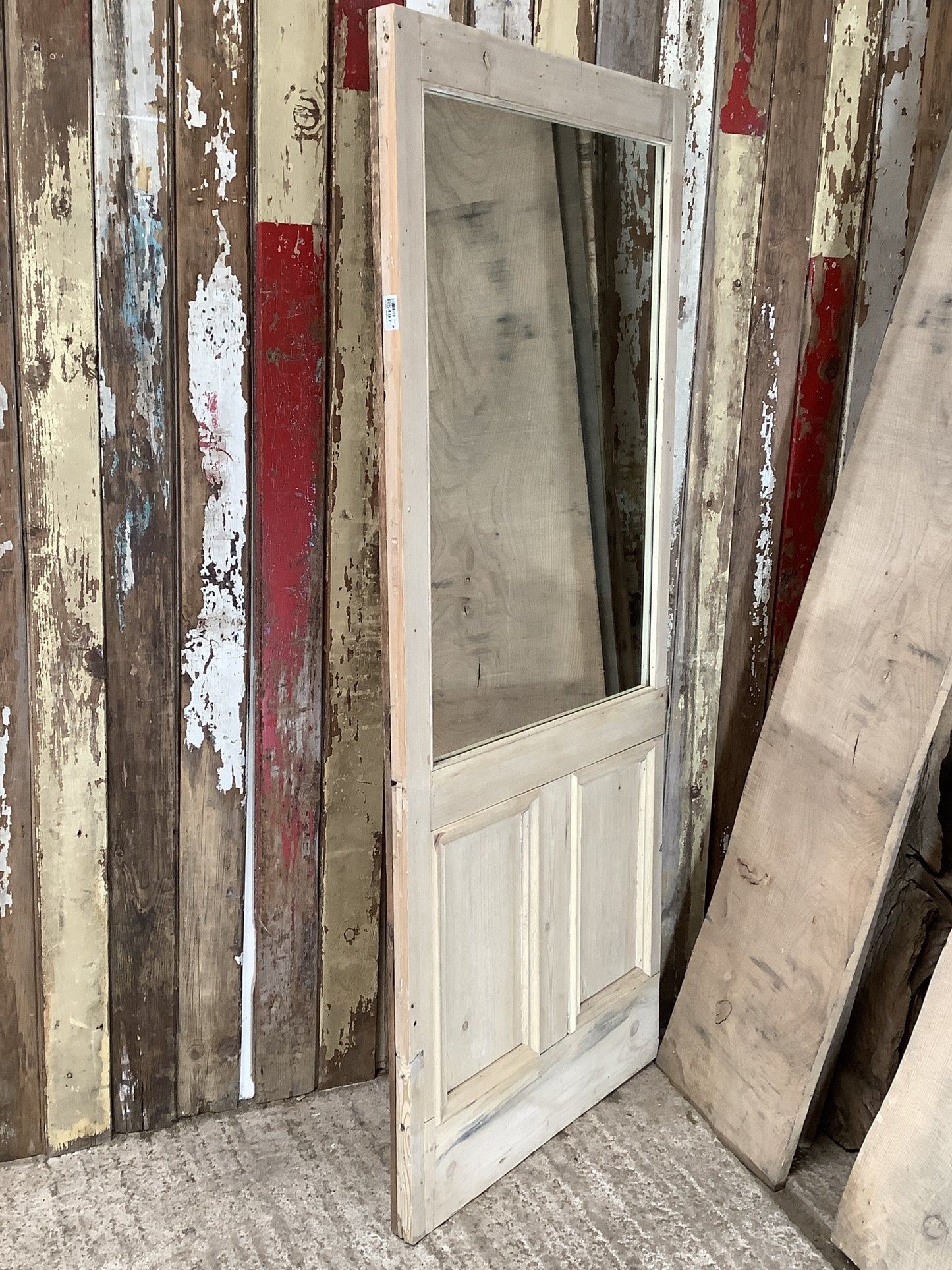 Old Pine Reclaimed Weathered Wooden Frame Garden Mirror 5'6"H 2'3"x W