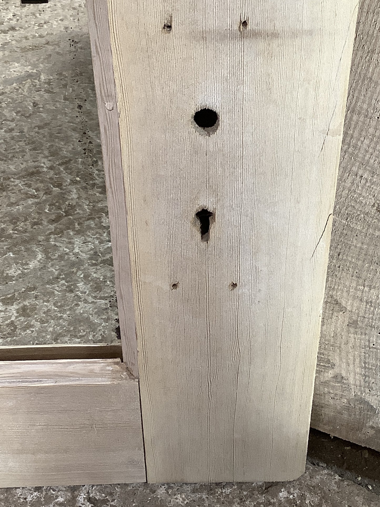 Old Pine Reclaimed Weathered Wooden Frame Garden Mirror 3'3"H 2'7"x W