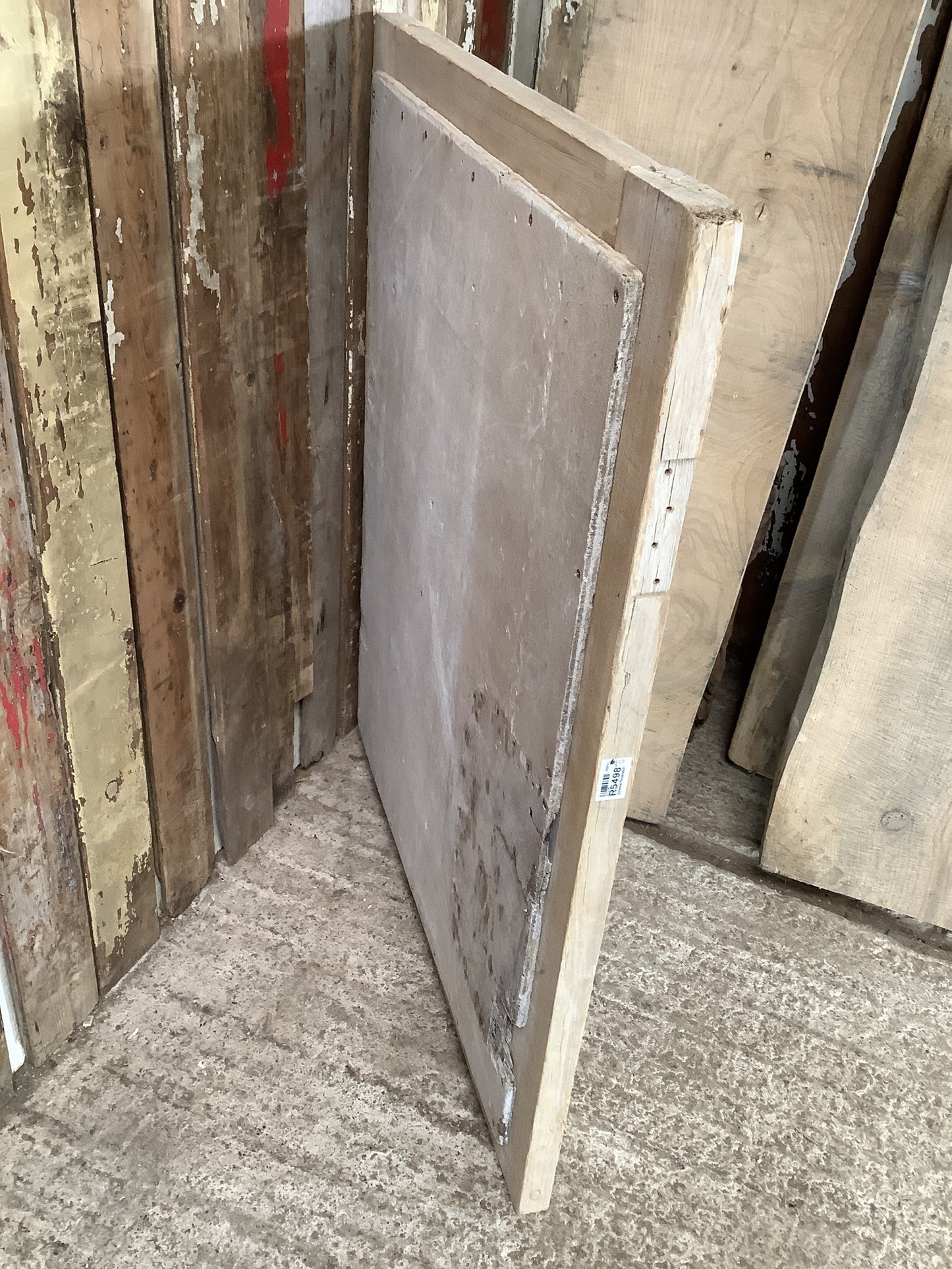 Old Pine Reclaimed Weathered Wooden Frame Garden Mirror 3'3"H 2'7"x W