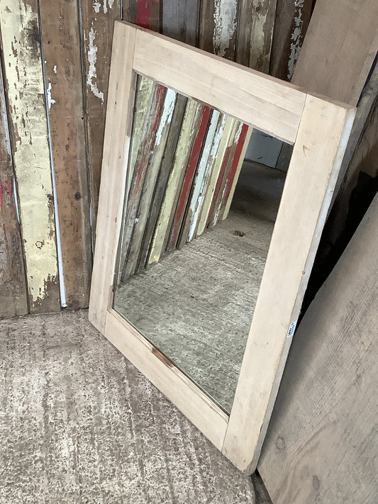 Large Old Pine Reclaimed Wooden Frame Garden Mirror 3'3"H 2'8"x W