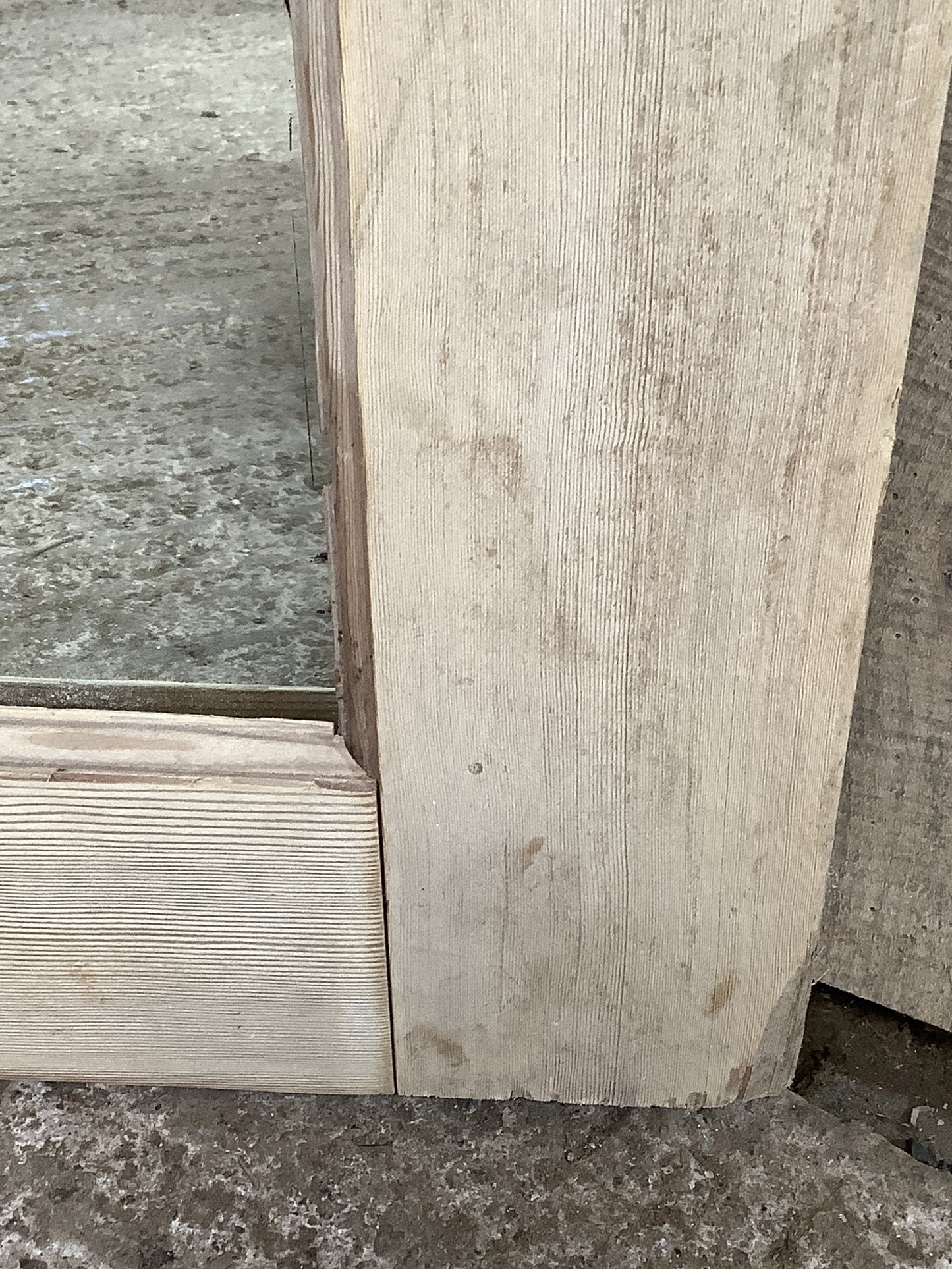 Large Old Pine Reclaimed Wooden Frame Garden Mirror 3'3"H 2'8"x W