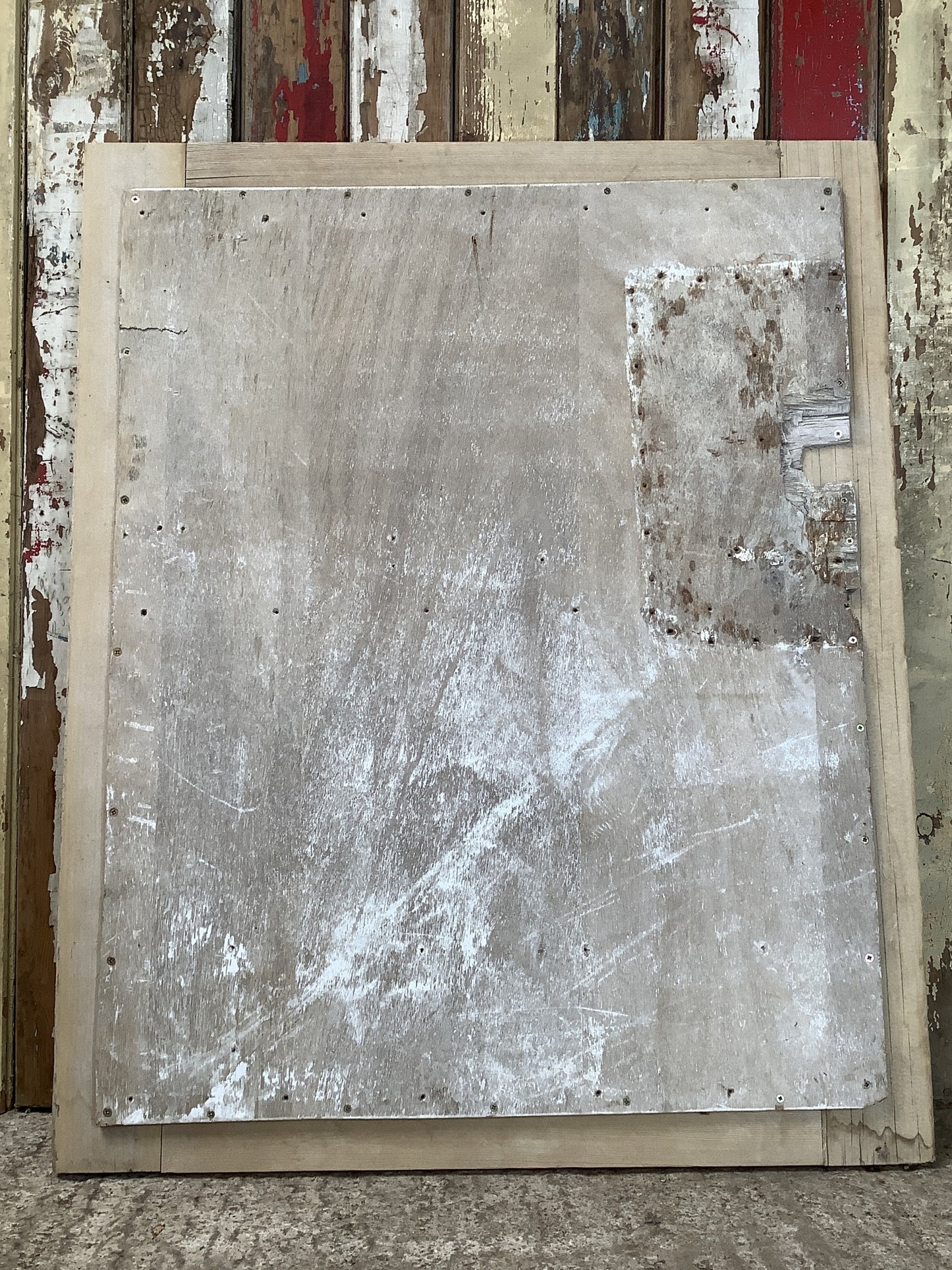 Large Old Pine Reclaimed Wooden Frame Garden Mirror 3'3"H 2'8"x W