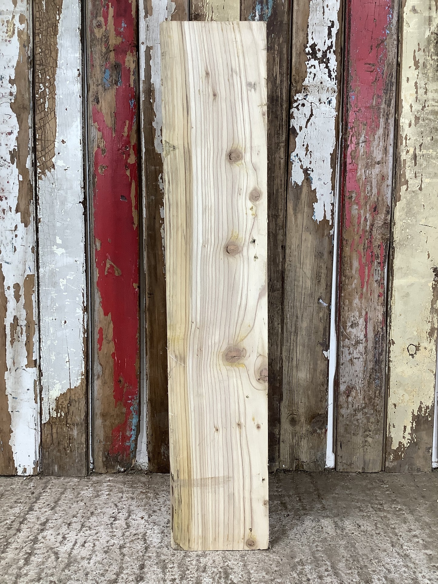 2'10" Long Old Chunky Solid Pine Timber Fireplace Beam