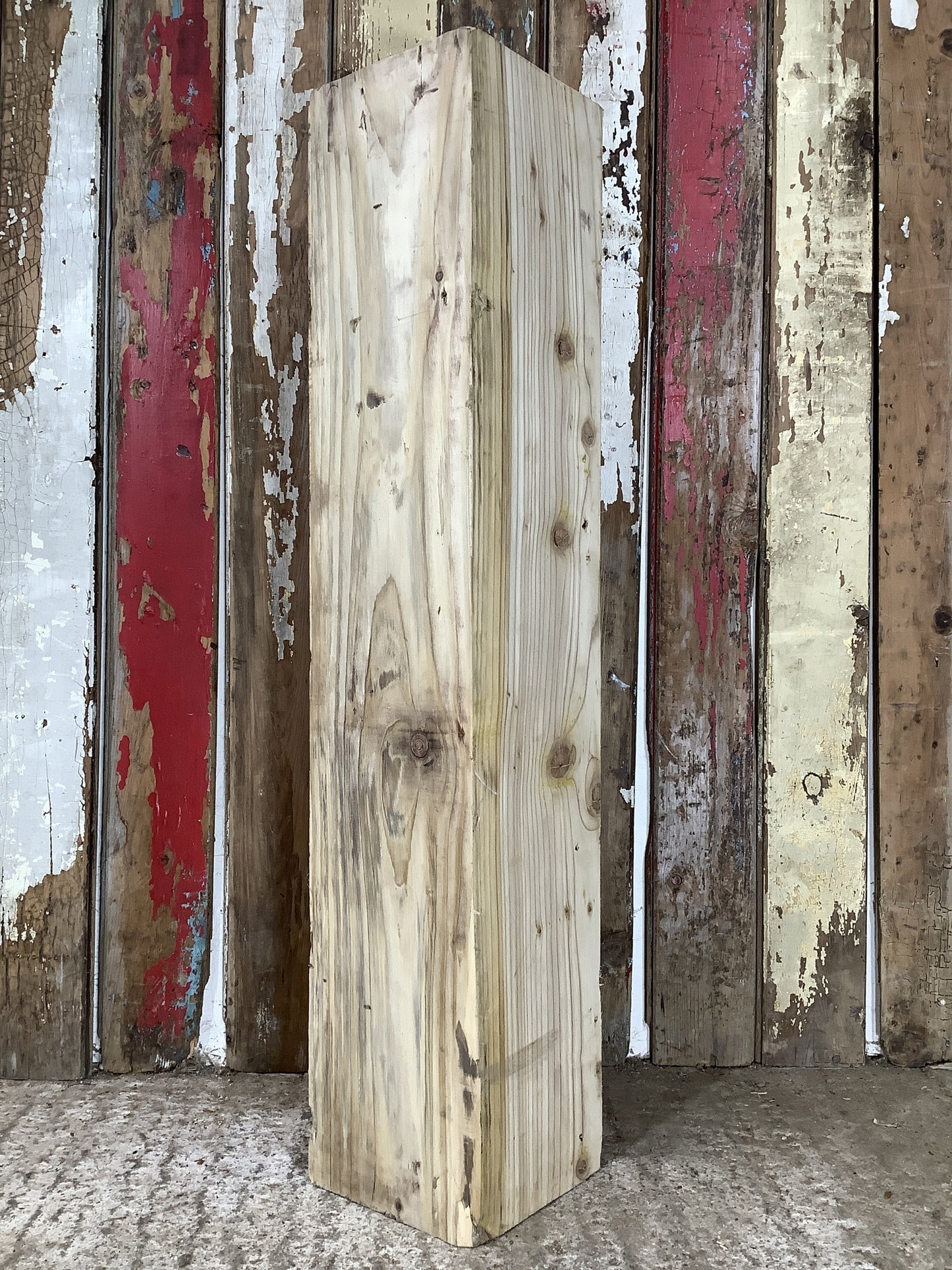 2'10" Long Old Chunky Solid Pine Timber Fireplace Beam