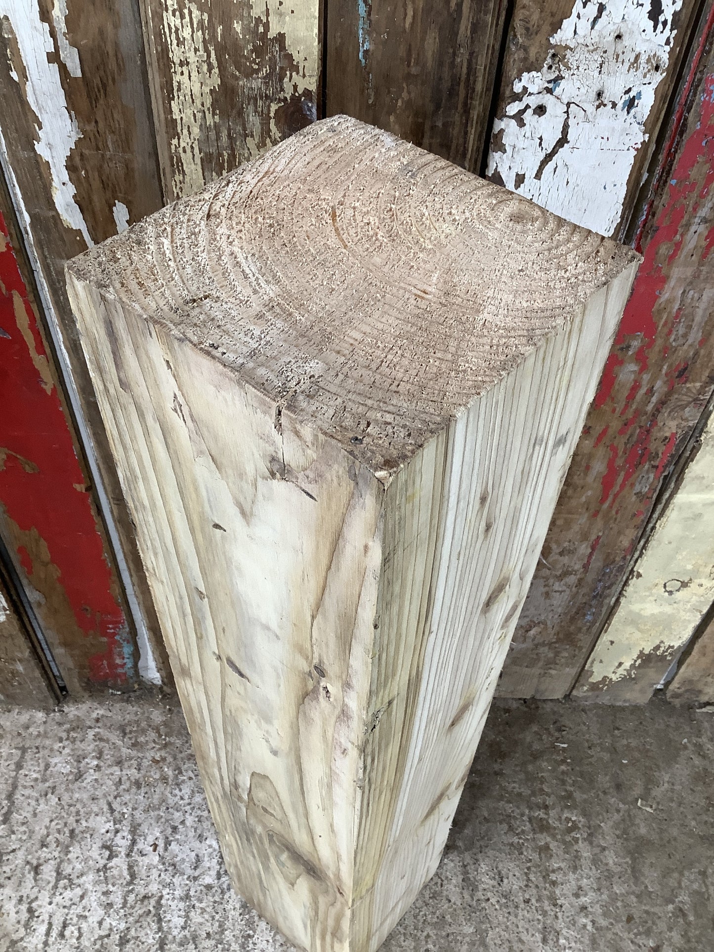 2'10" Long Old Chunky Solid Pine Timber Fireplace Beam