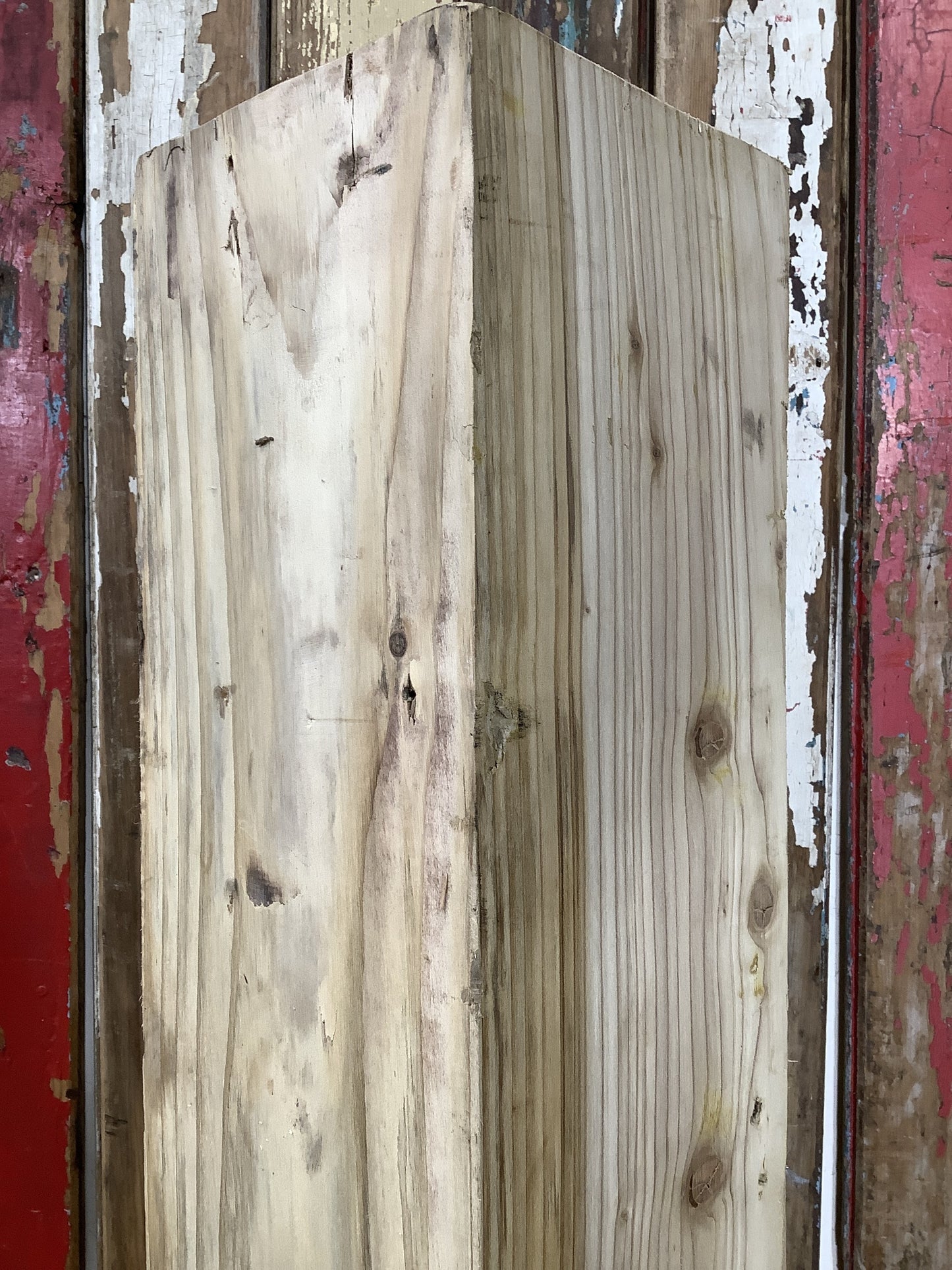 2'10" Long Old Chunky Solid Pine Timber Fireplace Beam