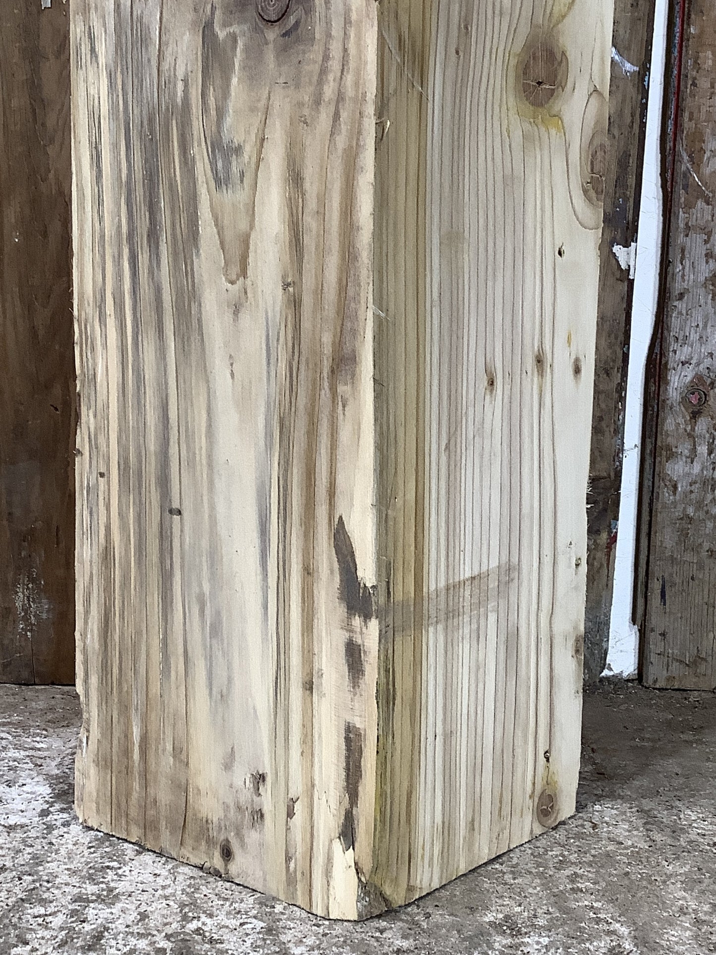 2'10" Long Old Chunky Solid Pine Timber Fireplace Beam