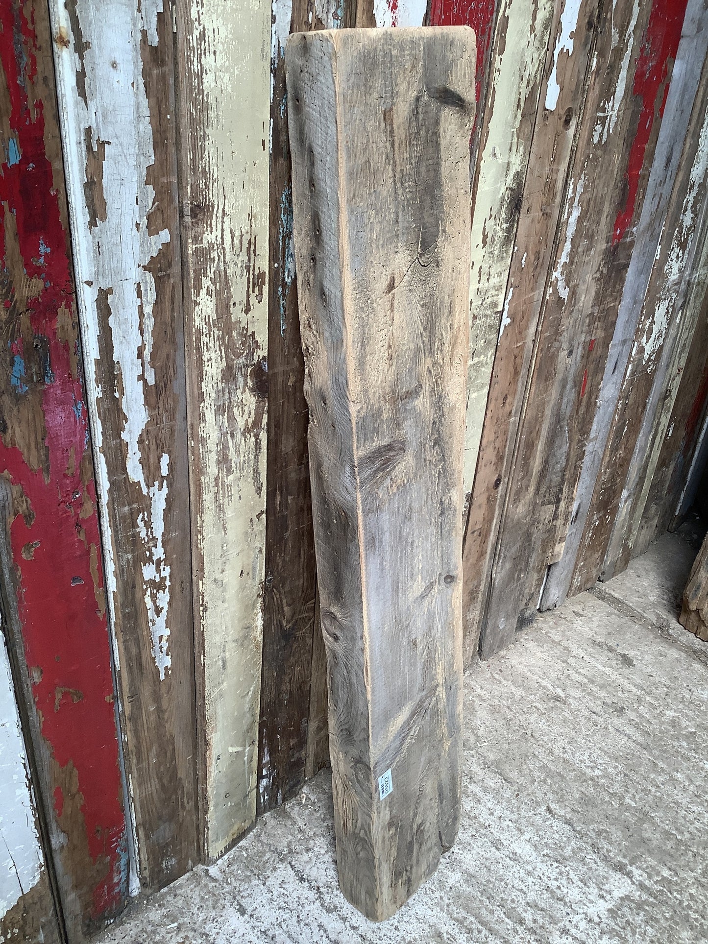 3'10" Long Old Rusty Chunky Solid Pine Timber Fireplace Beam
