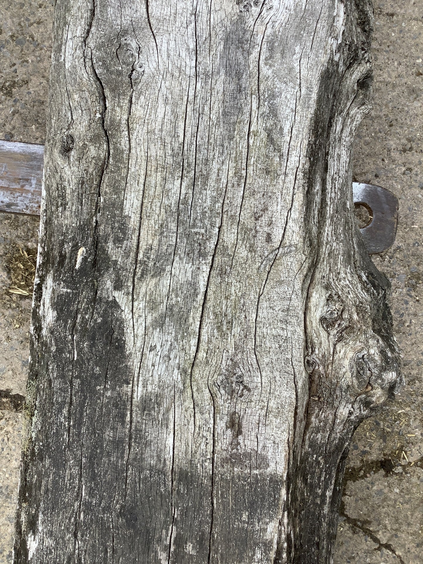 11'9" Long Heavy Reclaimed Old Oak Wooden Hardwood Beam