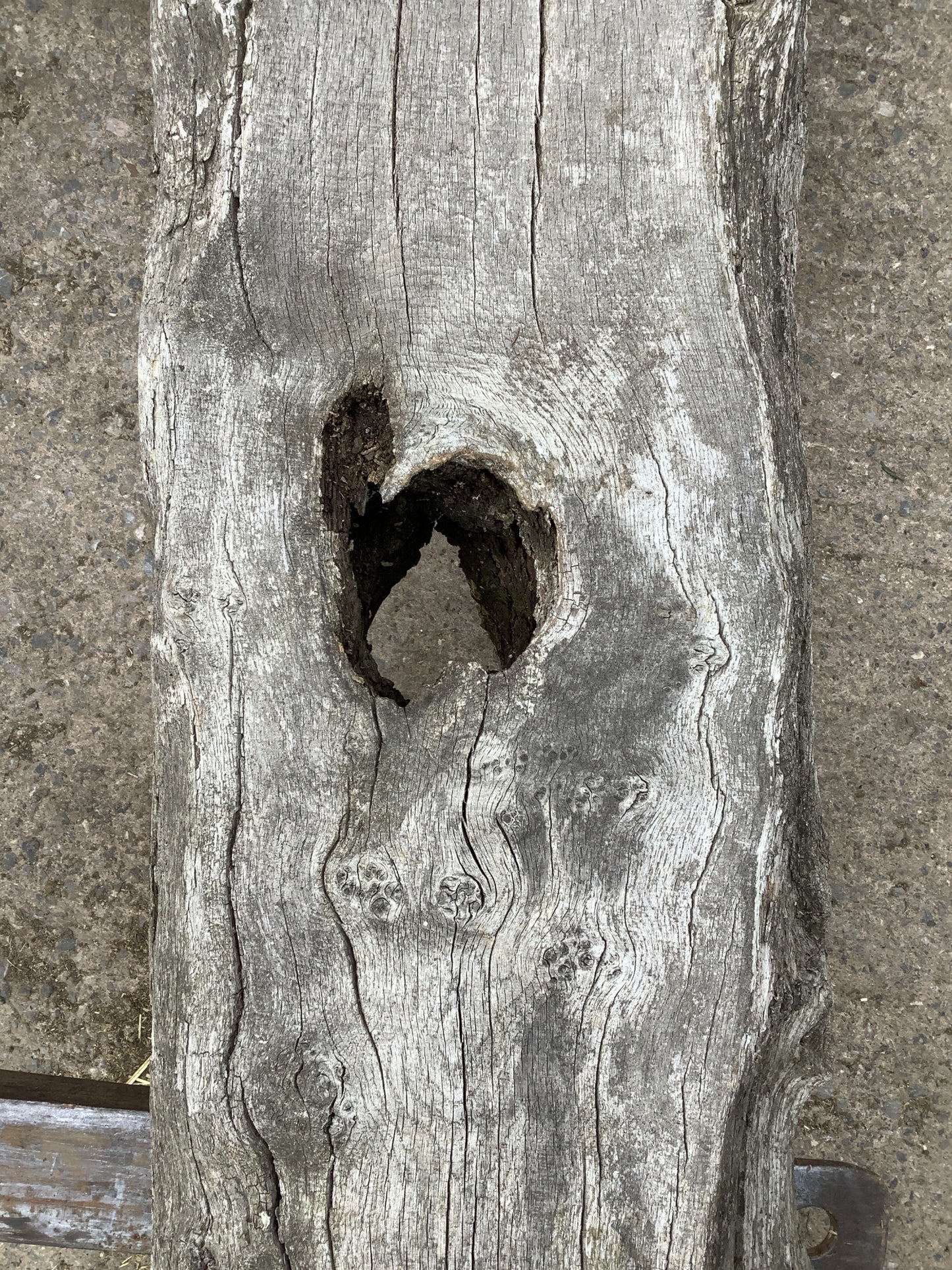 11'9" Long Heavy Reclaimed Old Oak Wooden Hardwood Beam