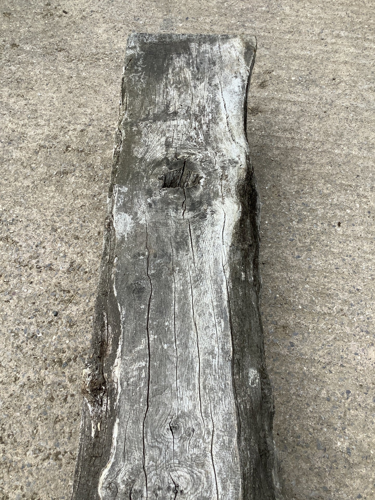 11'9" Long Heavy Reclaimed Old Oak Wooden Hardwood Beam