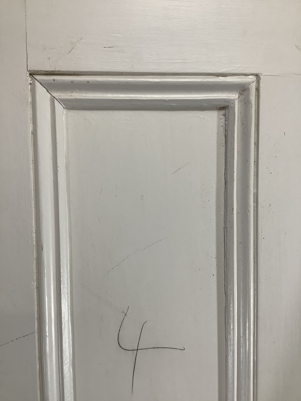 26"X73 3/4" Victorian Internal Painted Pine Four Panel Door 2over2 Reclamation