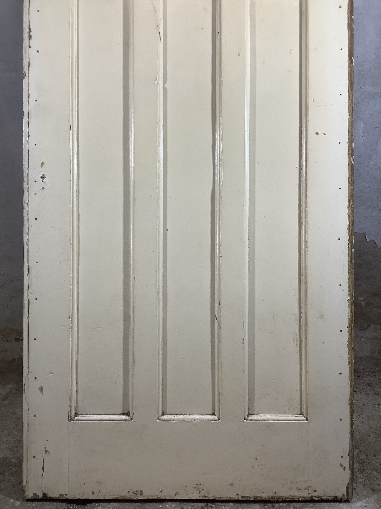 29 5/8"X76 1/8" 1930s Internal Painted Pine Four Panel Door 1over3 Reclamation