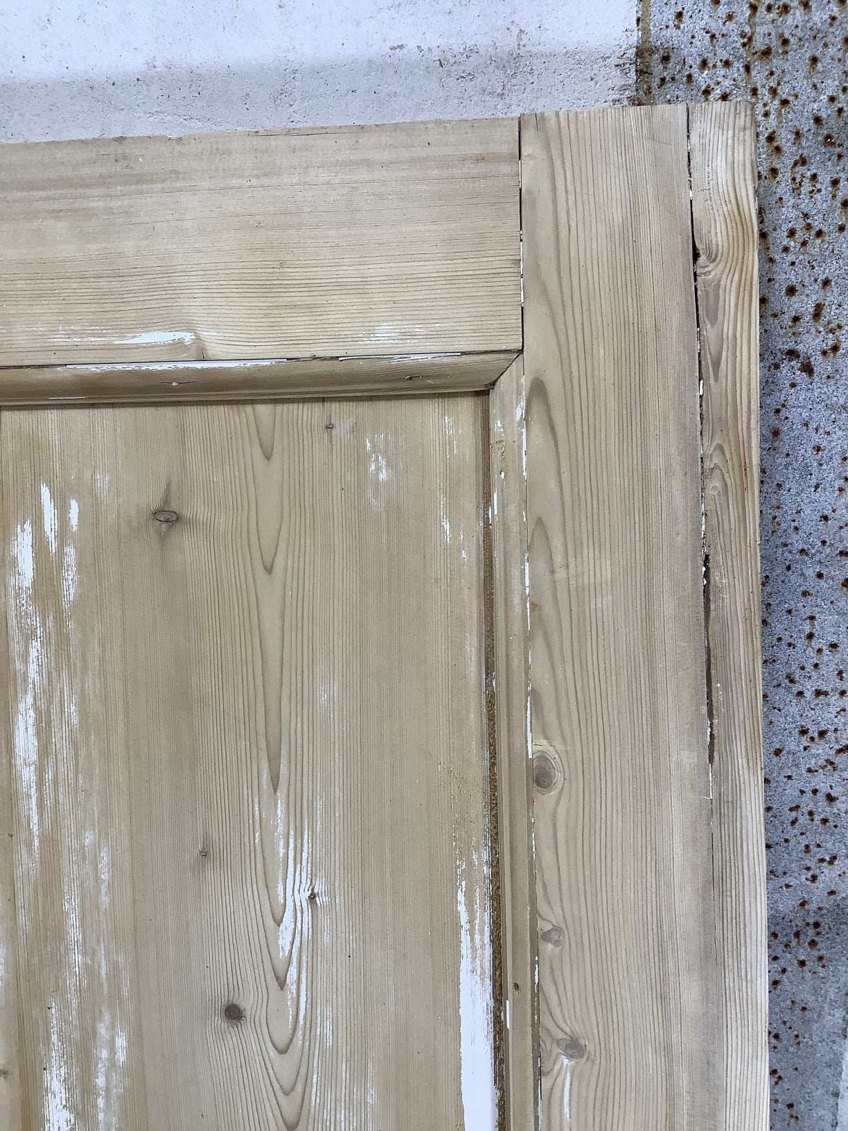 29 3/4"X76 1/2" 1930s Internal Stripped Pine Three Panel Door 1over2 Reclaimed