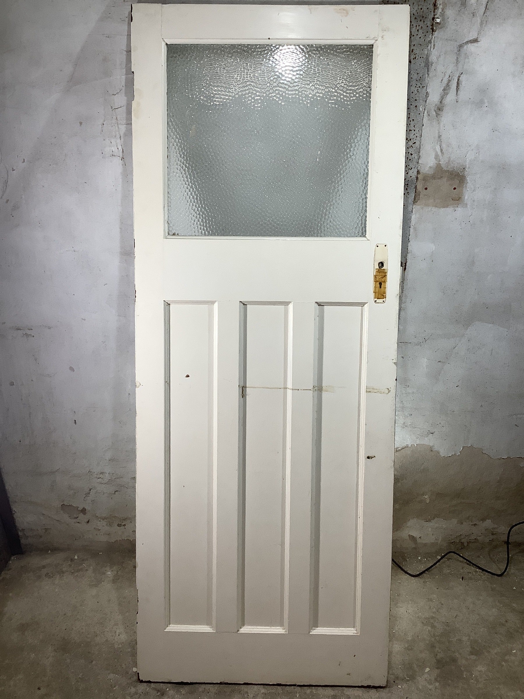 7th Pic 1930s Internal Glazed Painted  Pitch Pine Reclaimed Door