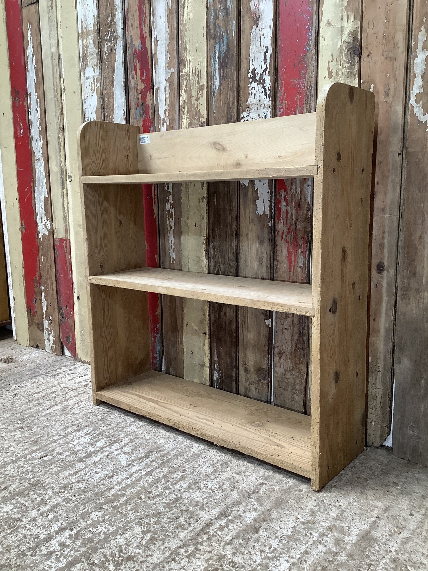 Old Rustic Stripped Pine Freestanding Wall Shelves 3 Shelves 2'9"H 2'6" W