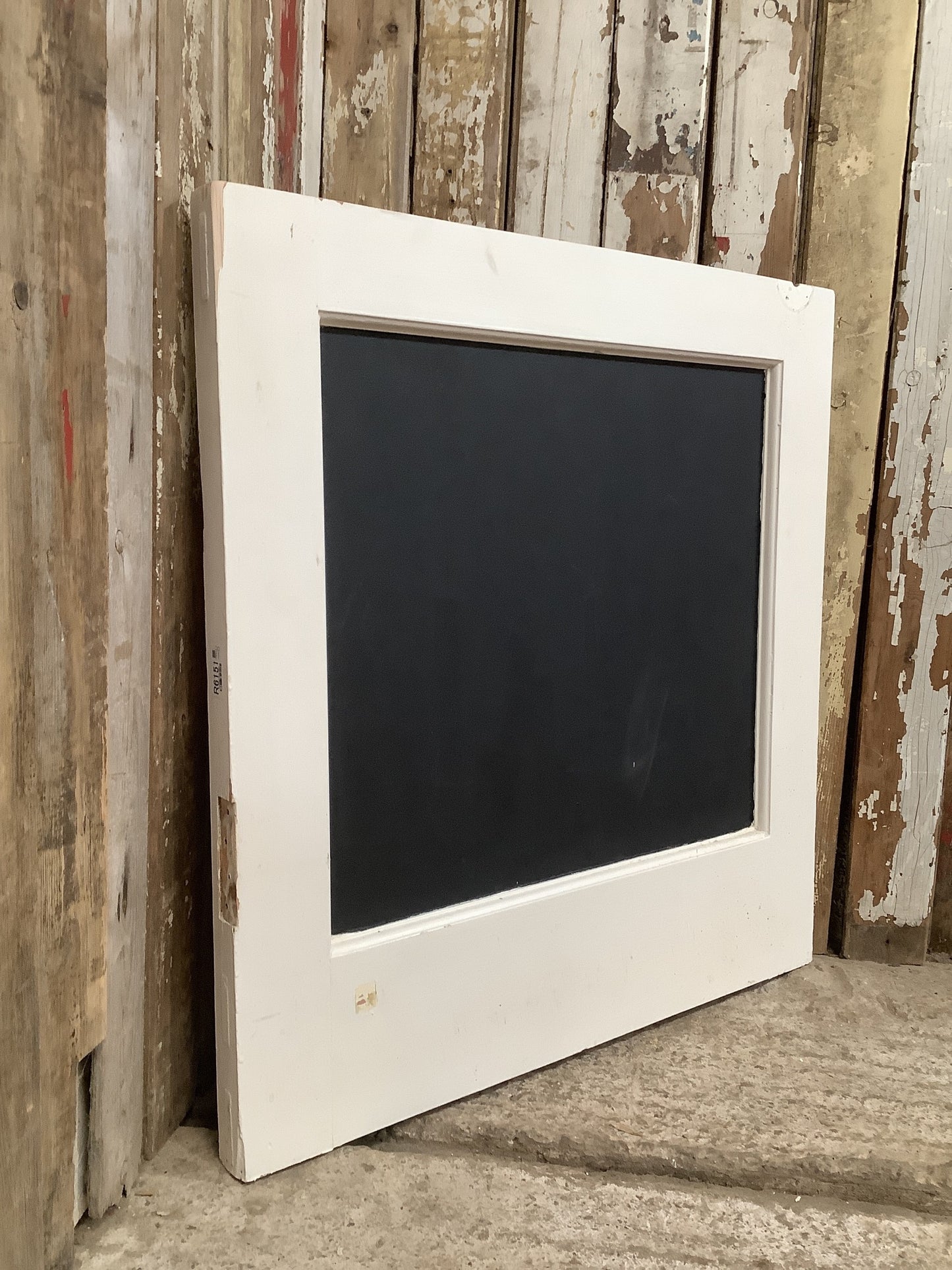 Repurposed White Painted Pine Doubled Sided Panel Blackboard Door 2'7"H 2'5" W