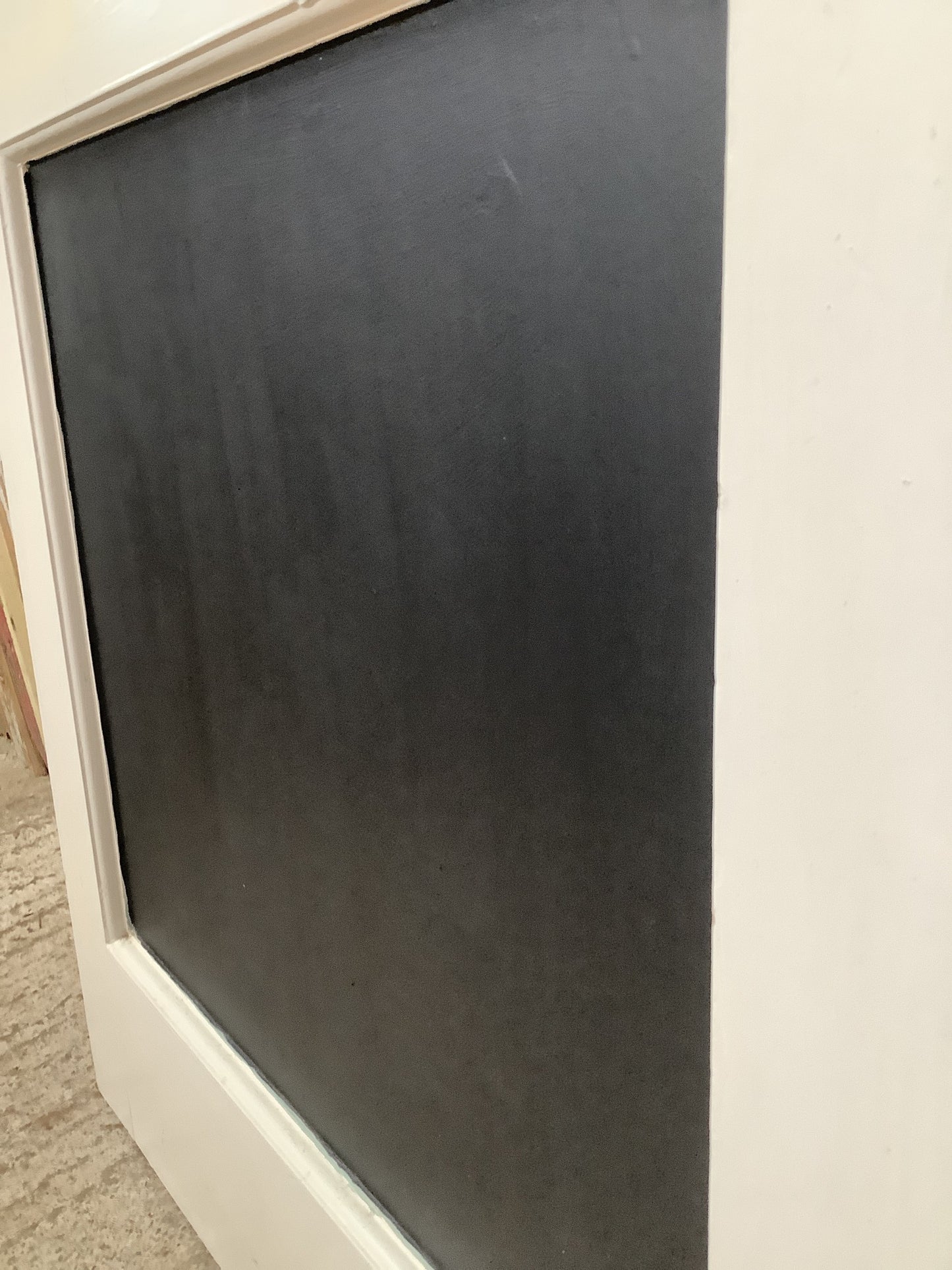 Repurposed White Painted Pine Doubled Sided Panel Blackboard Door 2'7"H 2'5" W
