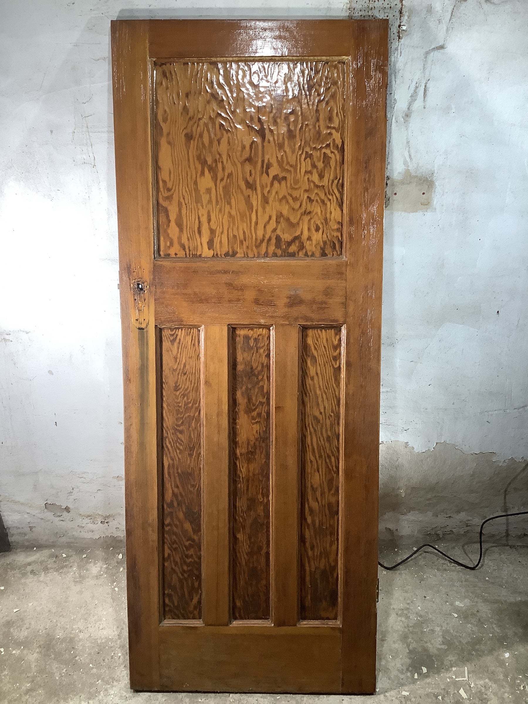 Main Picture 1930s Internal Varnished  Pitch Pine Reclaimed Door