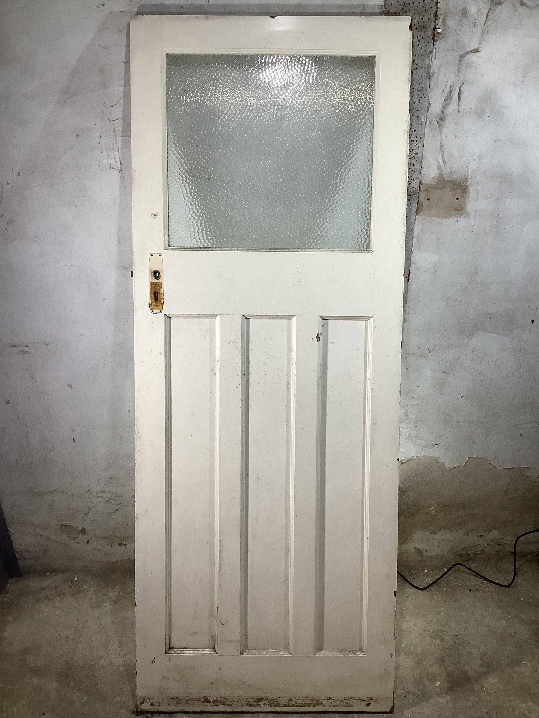 Main Picture 1930s Internal Glazed Painted  Pitch Pine Reclaimed Door