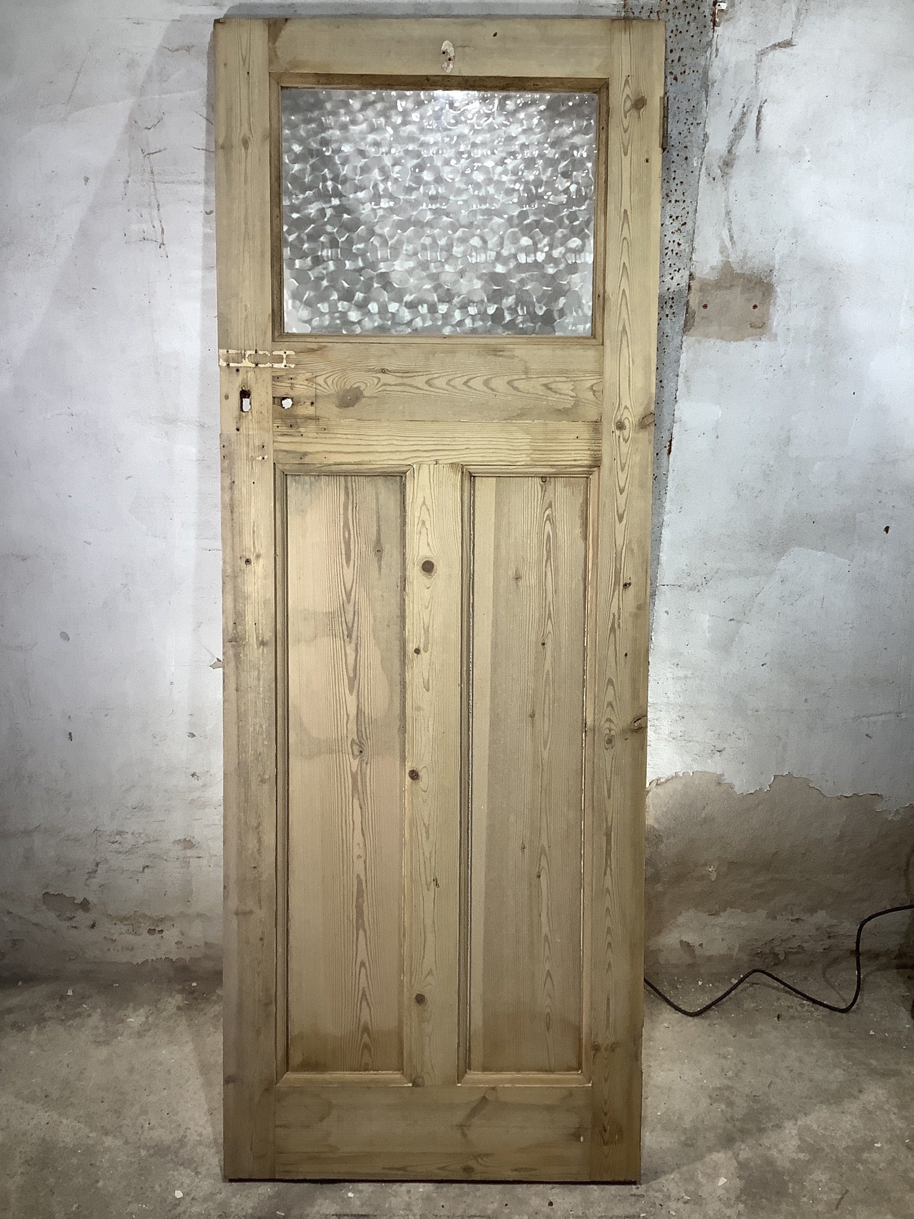 Main Picture 1930s Internal Glazed Stripped  Pine Reclaimed Door