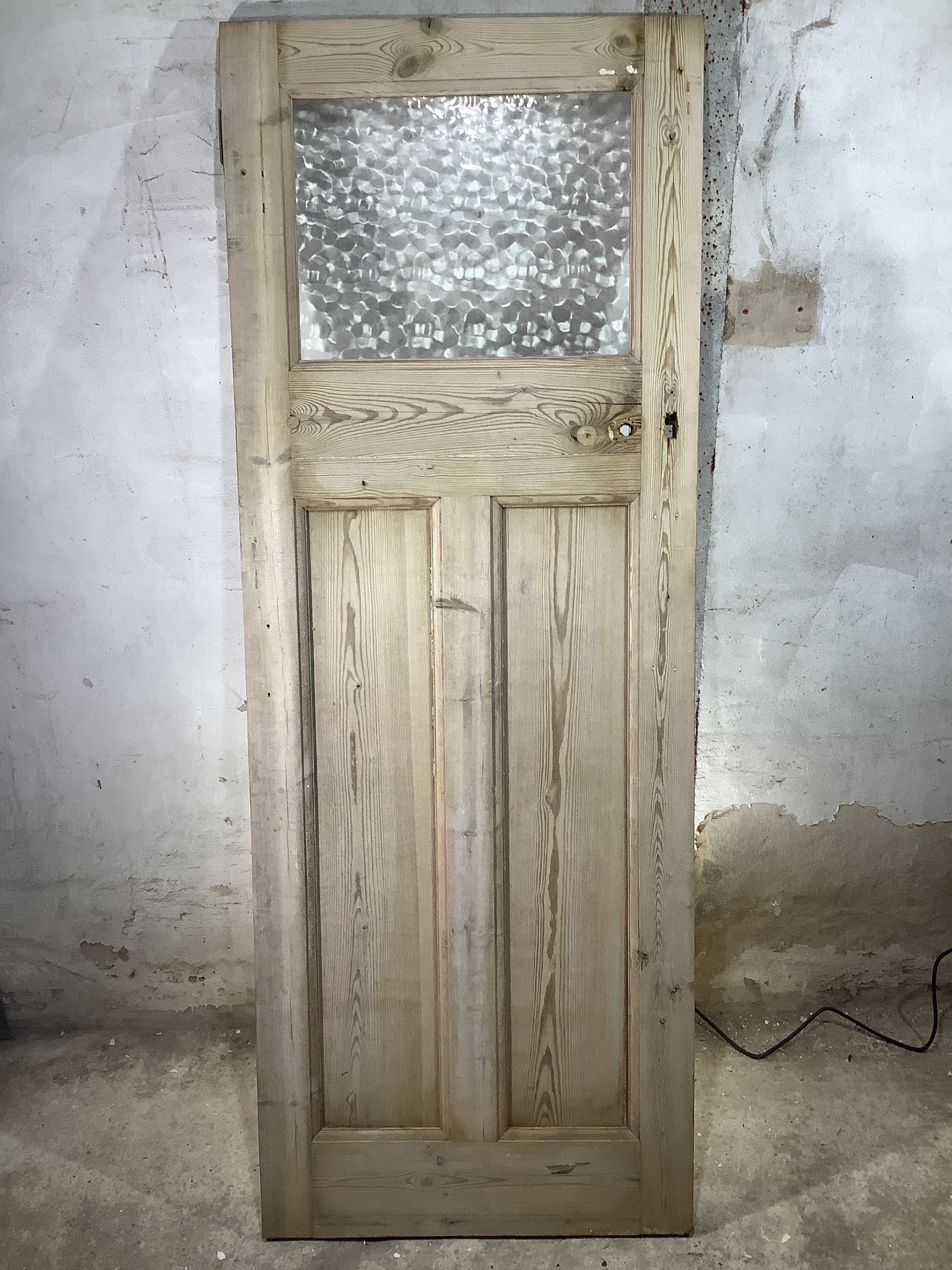 7th Pic 1930s Internal Glazed Stripped  Pine Reclaimed Door