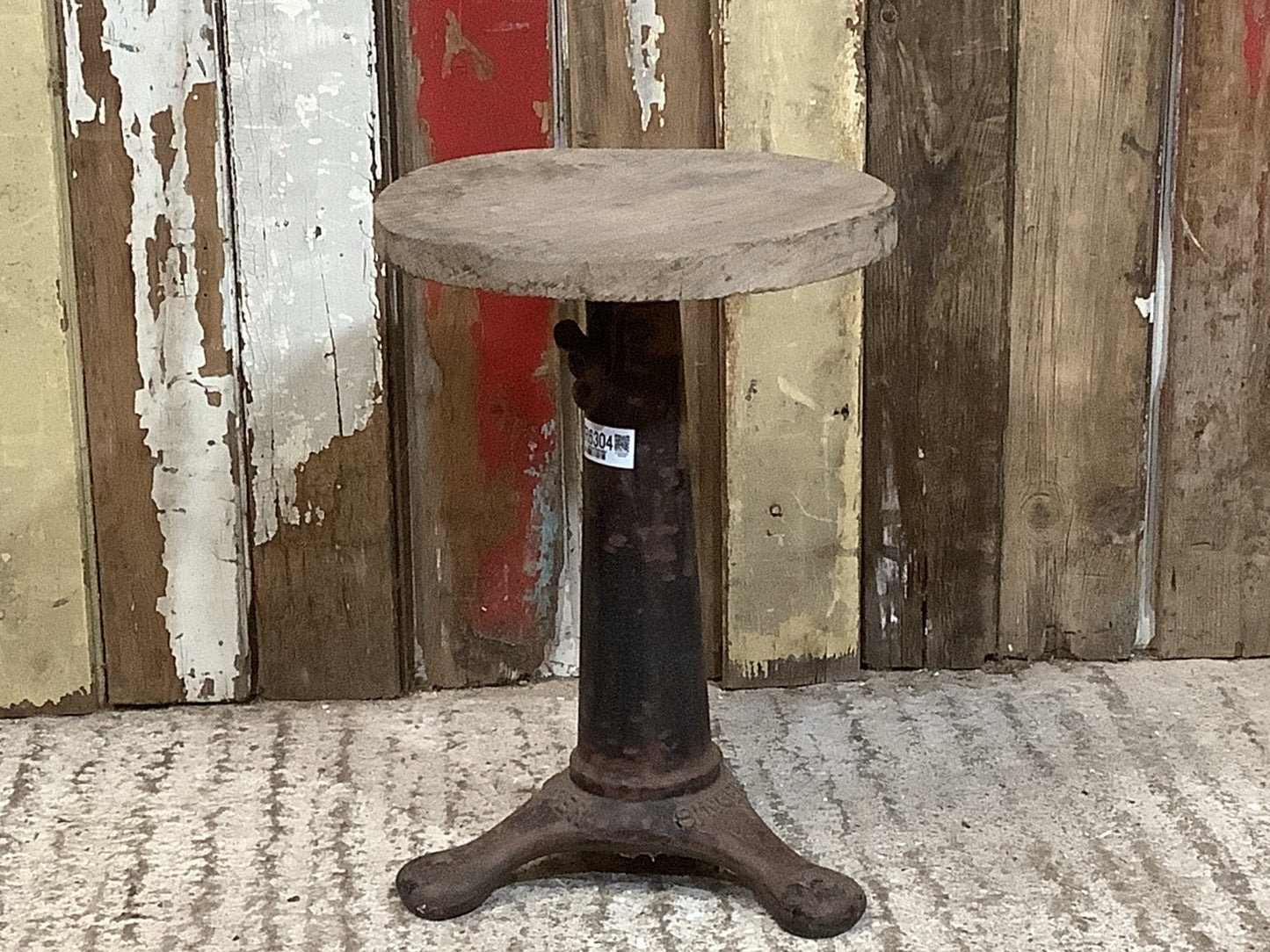 Reclaimed Singer Machinist Stool Old Cast Iron & Elm Stool Antique