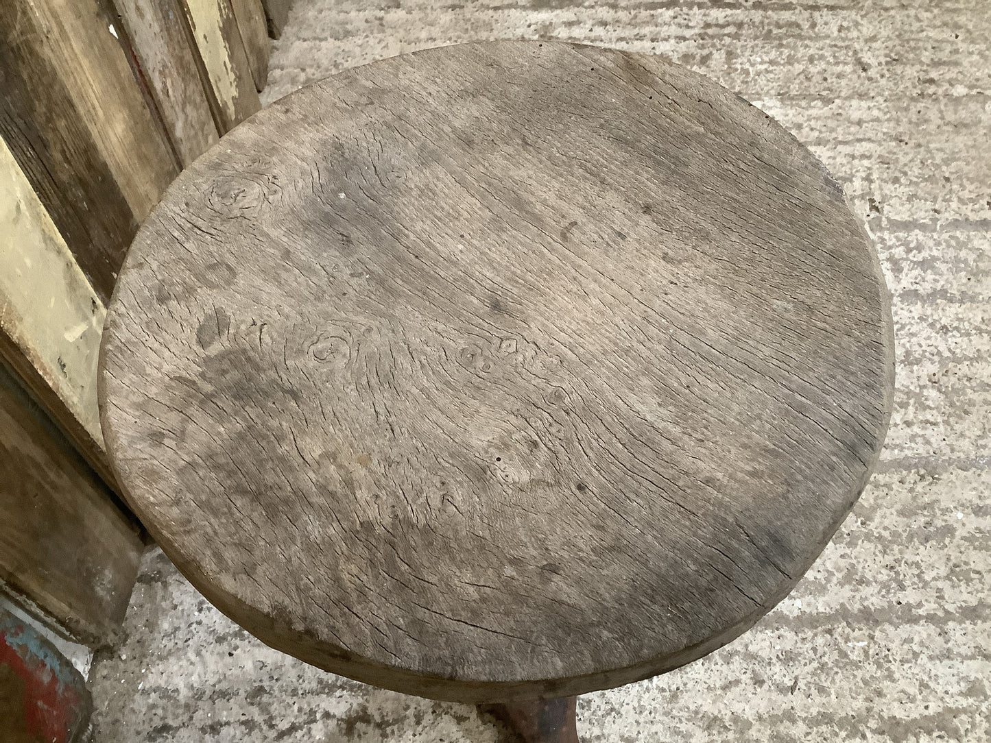 Reclaimed Singer Machinist Stool Old Cast Iron & Elm Stool Antique