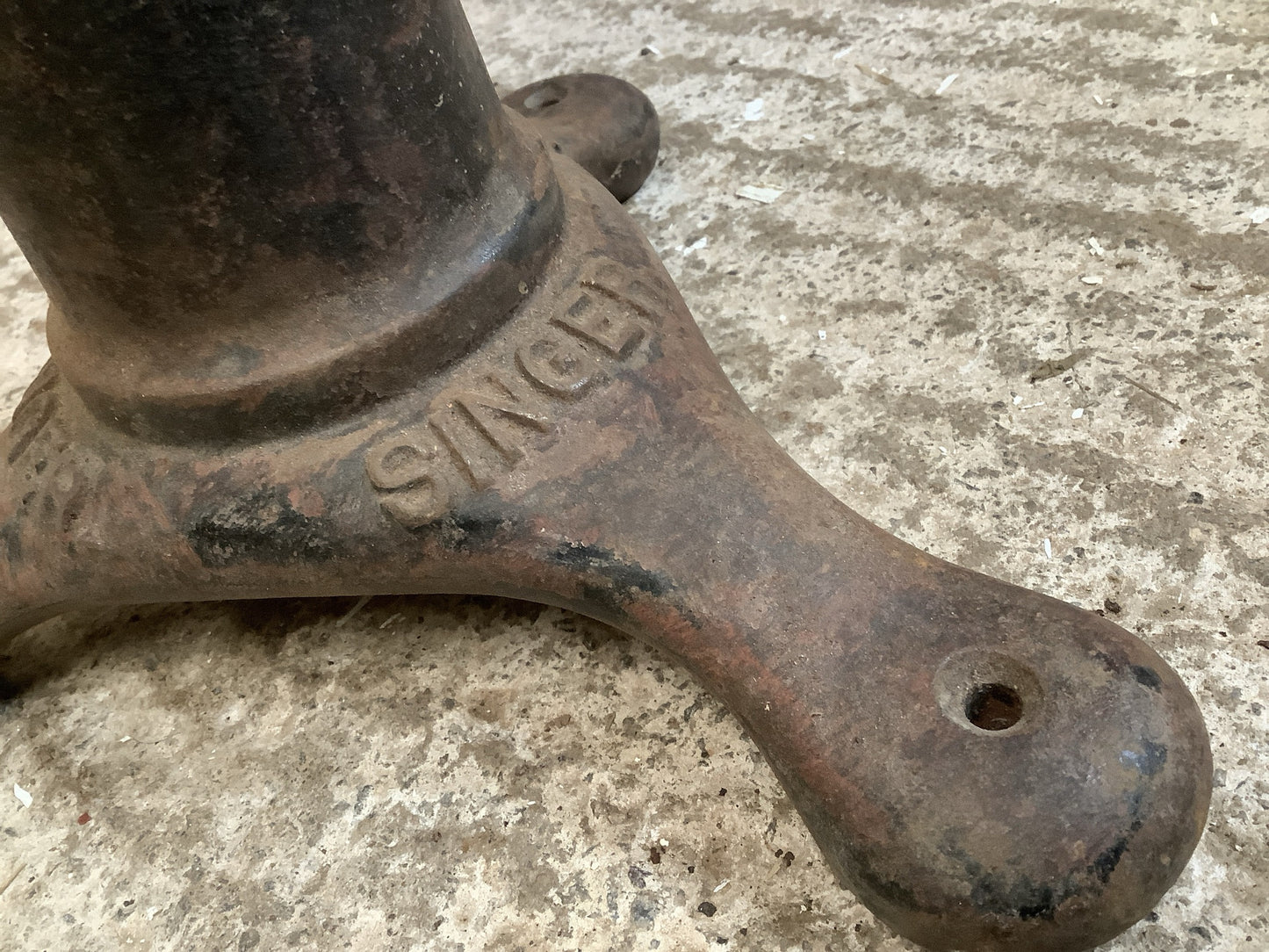 Reclaimed Singer Machinist Stool Old Cast Iron & Elm Stool Antique