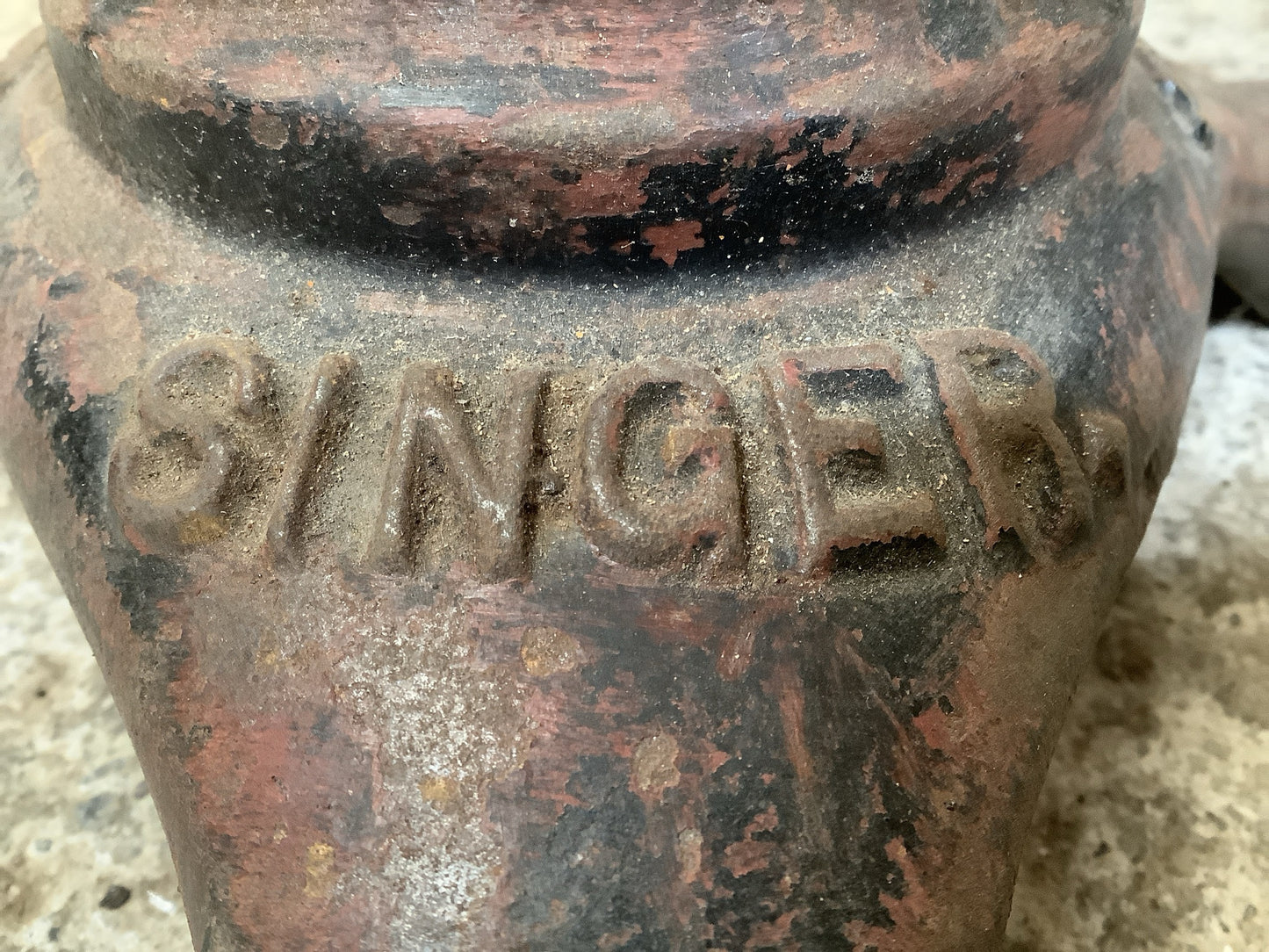 Reclaimed Singer Machinist Stool Old Cast Iron & Elm Stool Antique