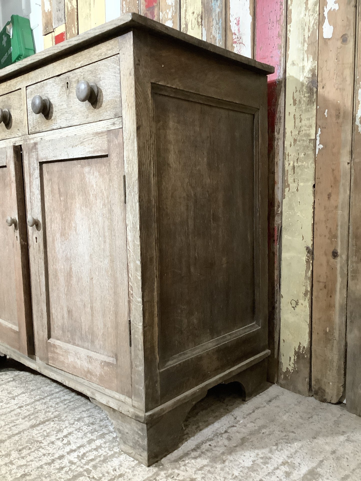 Rustic Old Oak Country Dresser Base 2 Doors 2 Drawers 3'3"H 3'2" W