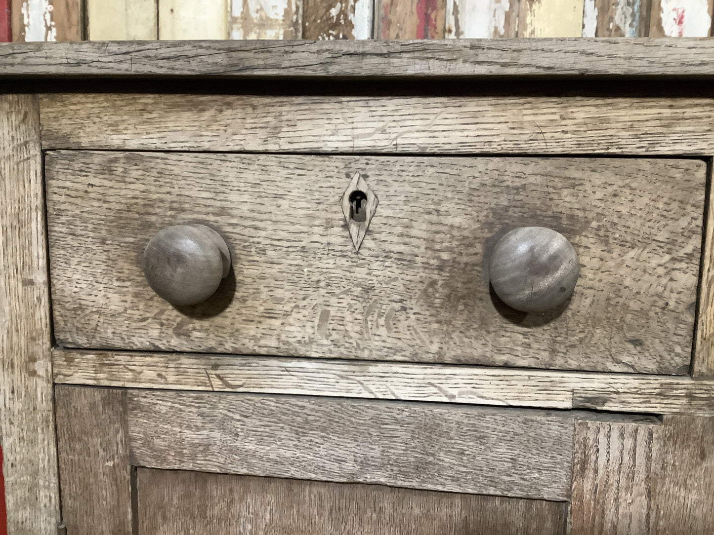 Rustic Old Oak Country Dresser Base 2 Doors 2 Drawers 3'3"H 3'2" W