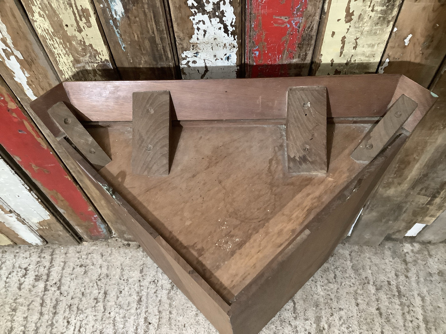 Beautiful Antique Polished Mahogany & Brass Corner Storage Cupboard  2'8" H