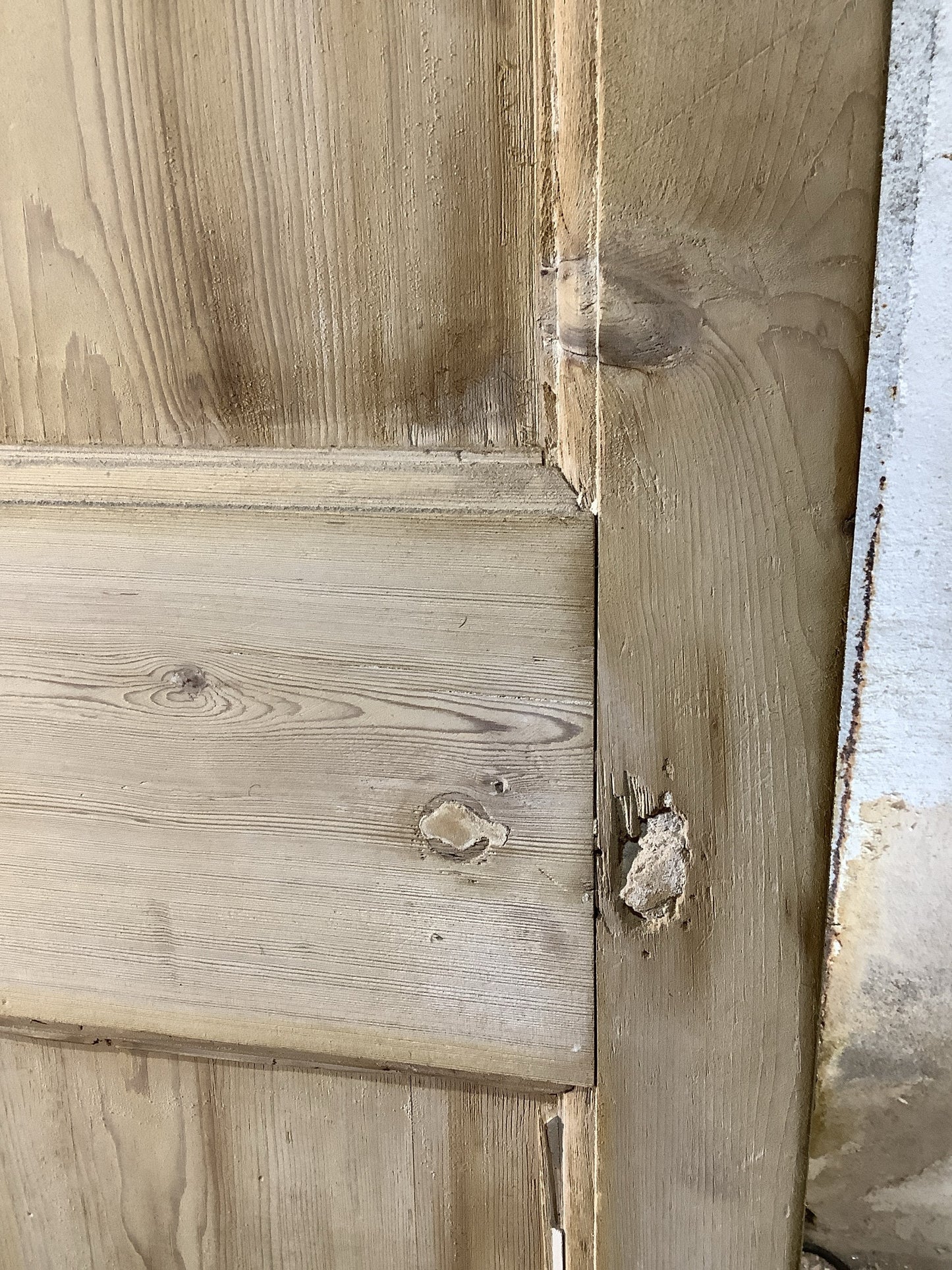 5th Pic Georgian Internal Stripped  Pine Reclaimed Door