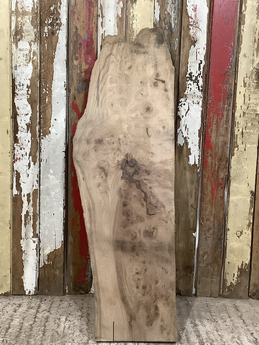 Beautiful Plank Of Old Natural Live Edge Burr Elm Wood 3'10"