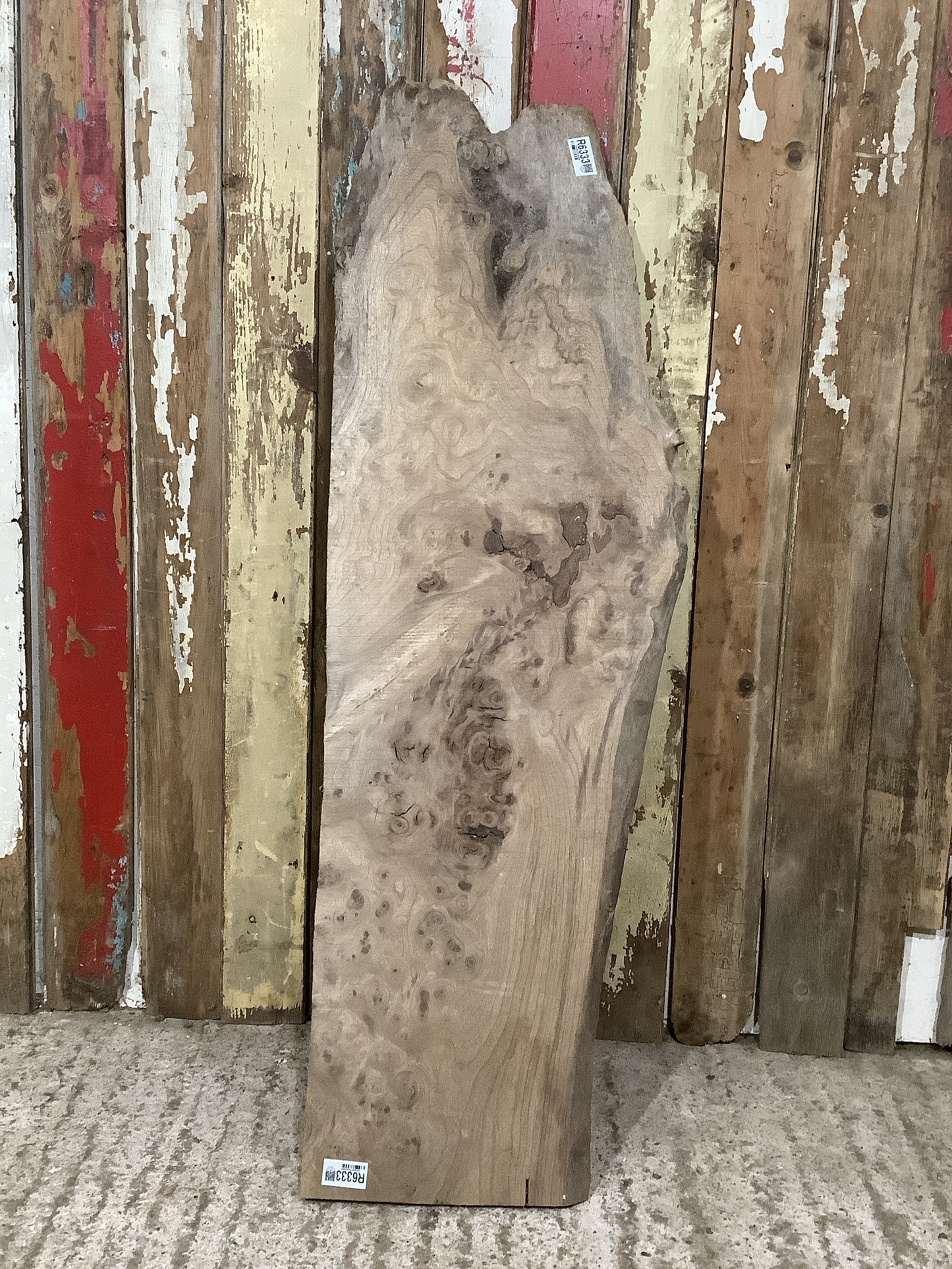 Beautiful Plank Of Old Natural Live Edge Burr Elm Wood 3'10"