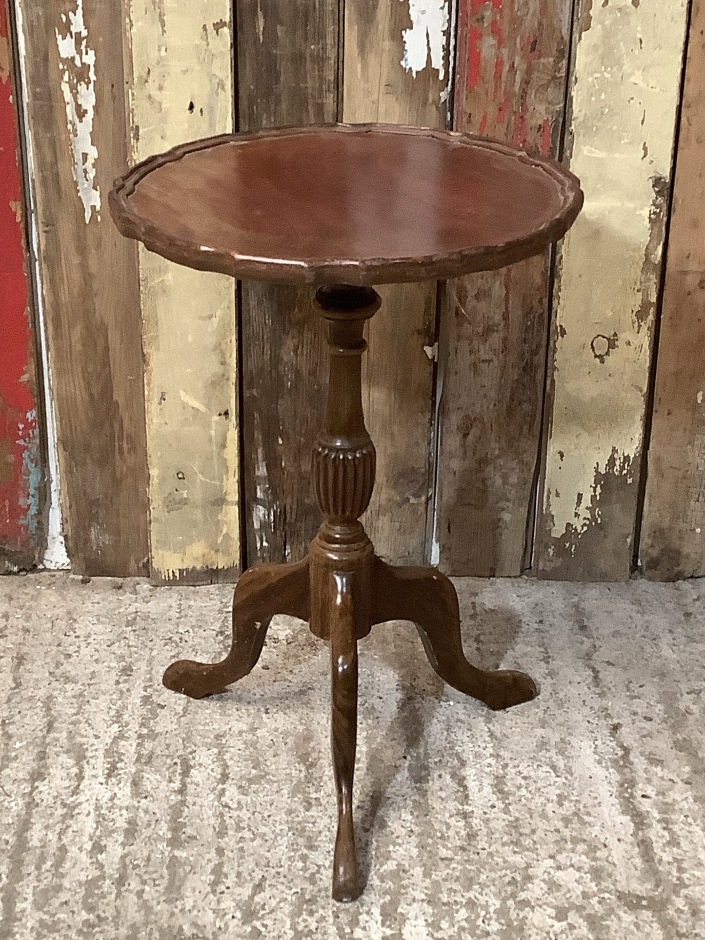 Lovely Vintage Old Polished Stemmed Mahogany Wooden Wine Table