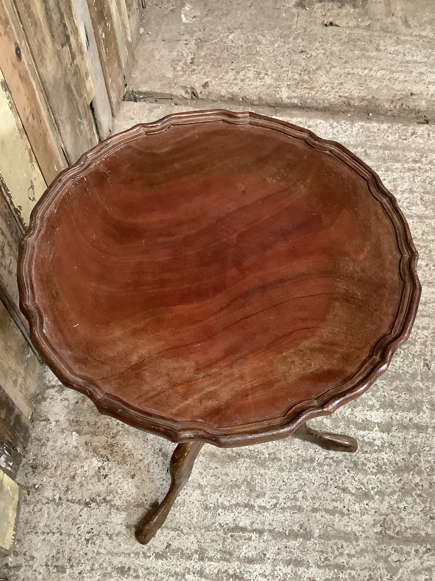 Lovely Vintage Old Polished Stemmed Mahogany Wooden Wine Table