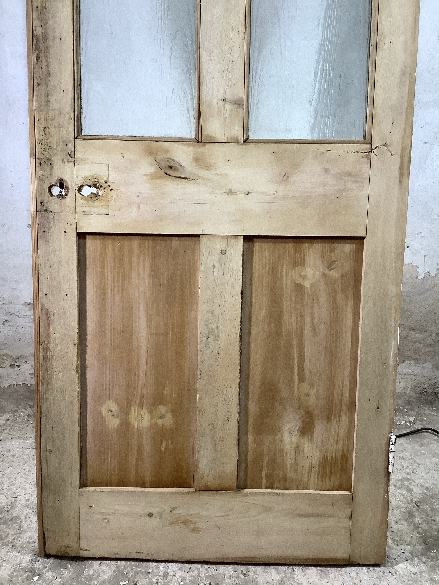 3rd Pic Victorian Internal Glazed Stripped  Pine Reclaimed Door