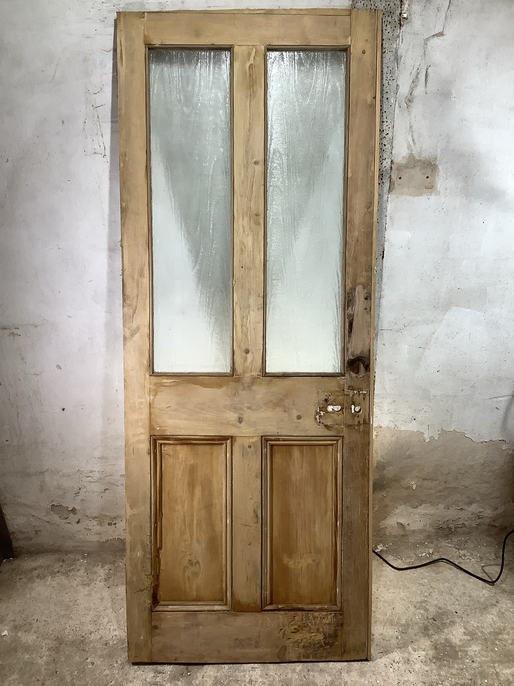 7th Pic Victorian Internal Glazed Stripped  Pine Reclaimed Door